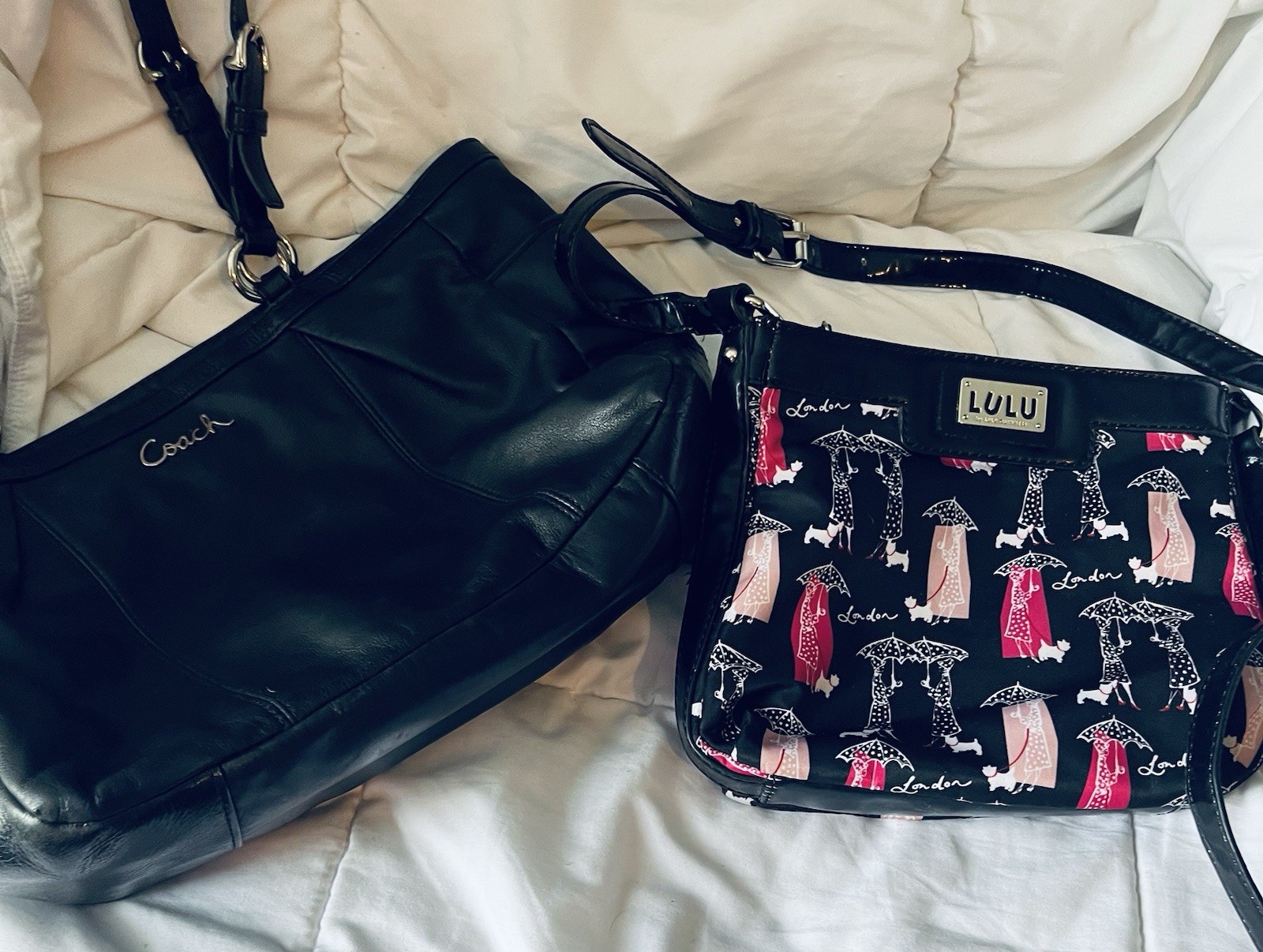 Vintage Y2K Coach Gallery East-West Tote Blk Shoulder Bag & NWOT Lulu crossbody