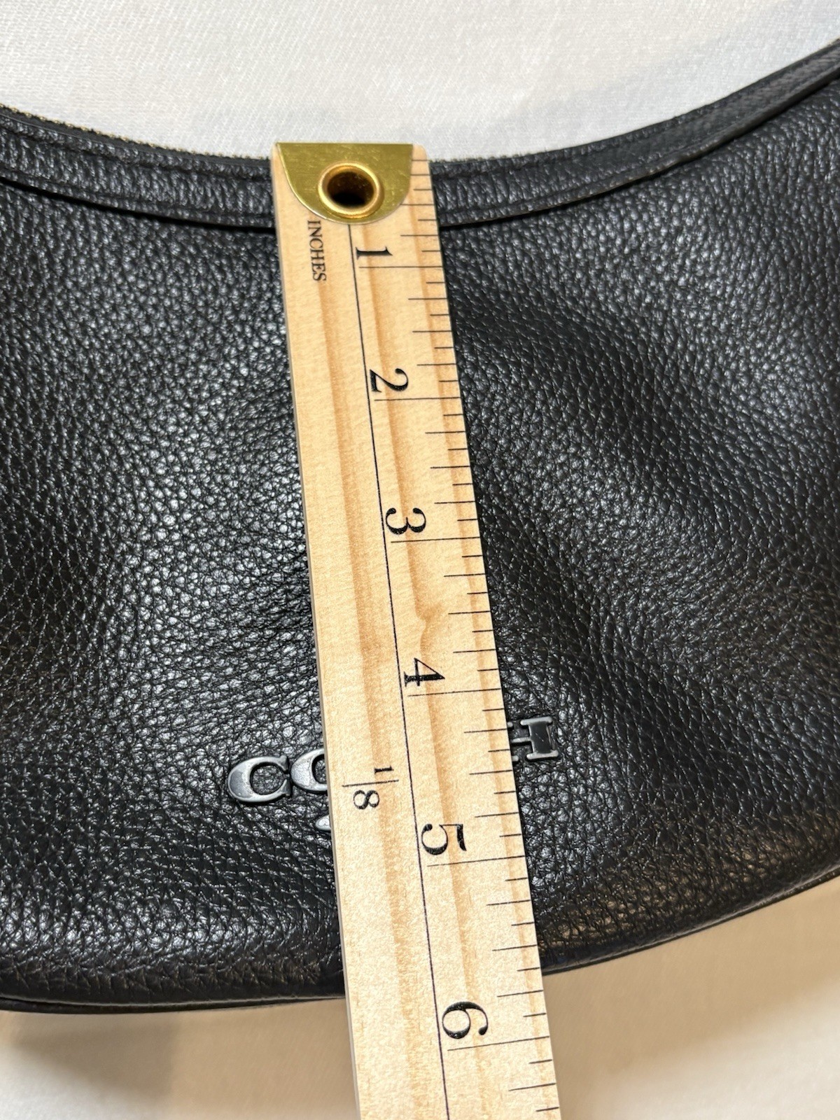 Coach Aria CP099 Black Pebbled Leather Shoulder Crossbody Bag Gunmetal EUC