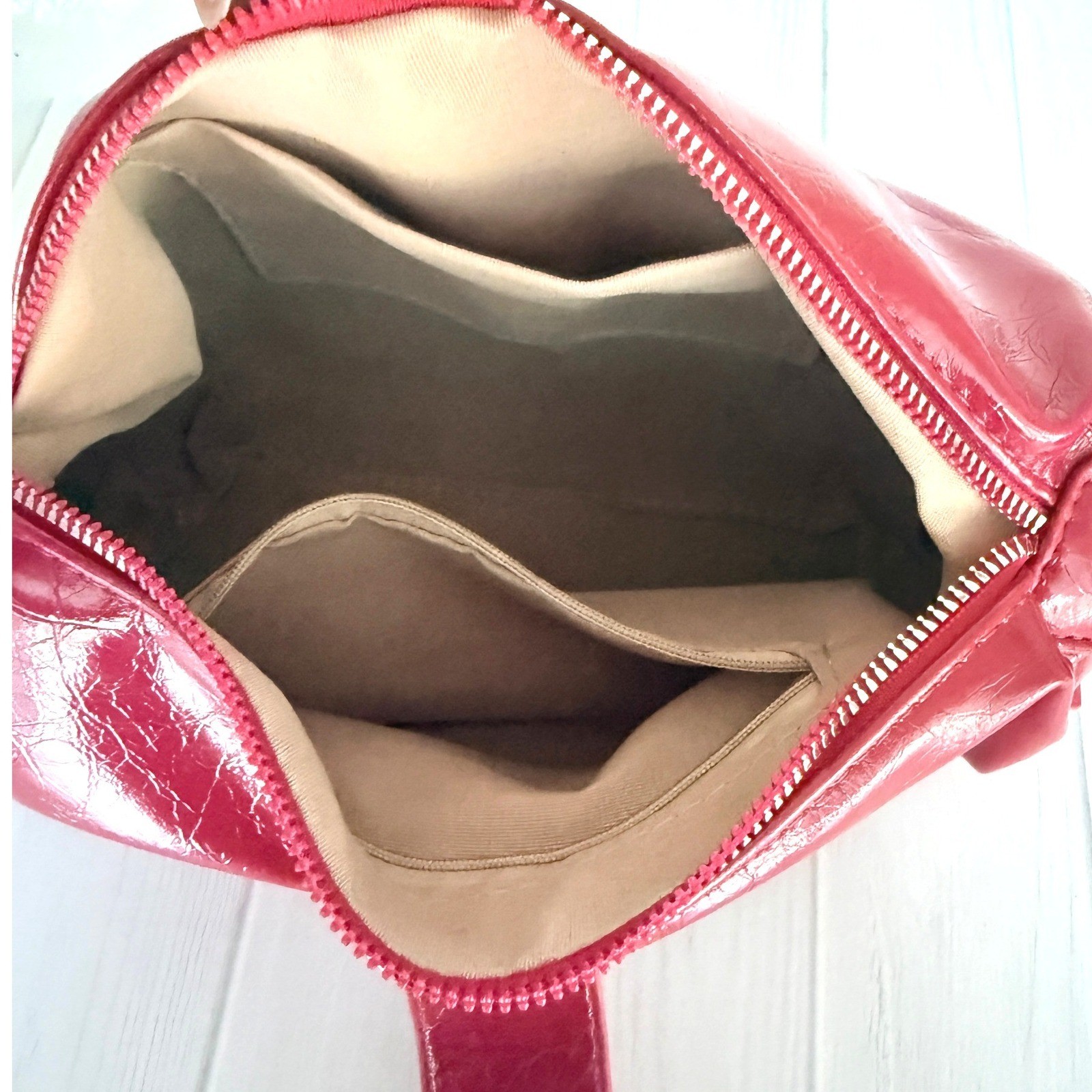 8 Other Reasons Adeline Bag Cherry Red Crinkled Patent Faux Leather Shoulder Bag