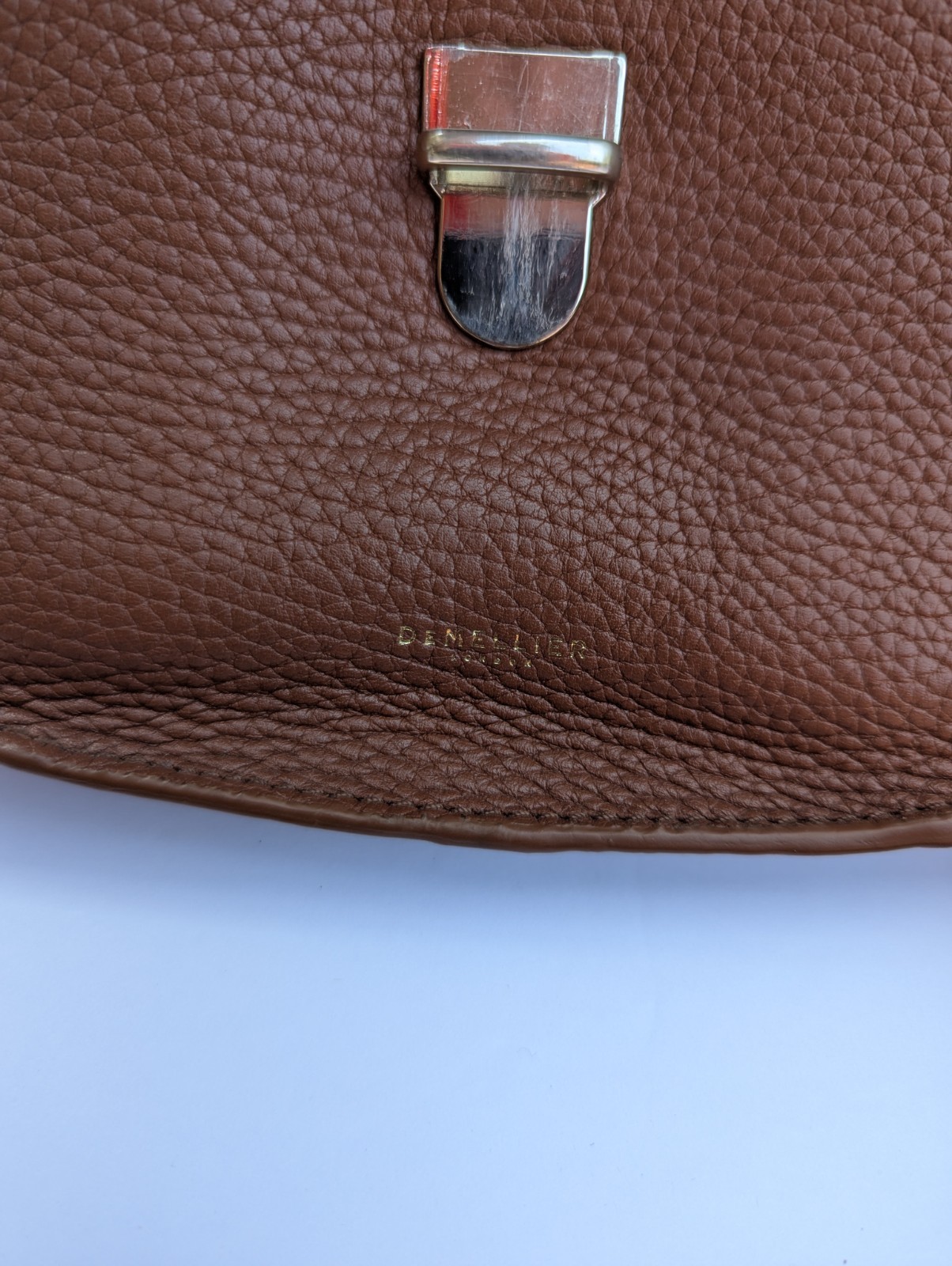 DeMellier Mini Venice bag Brown Grained Leather Tassel Tote Crossbody VGC