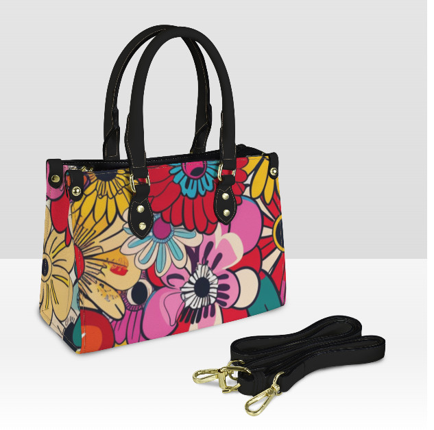 Whimsical Colorful Boho Botanical Shoulder, Hand Bag, Satchel Floral Medium New