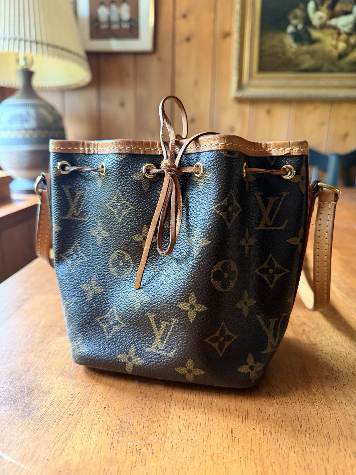 Louis Vuitton Nano Noé Monogram Mini Bucket Bag – Made in France – Authentic