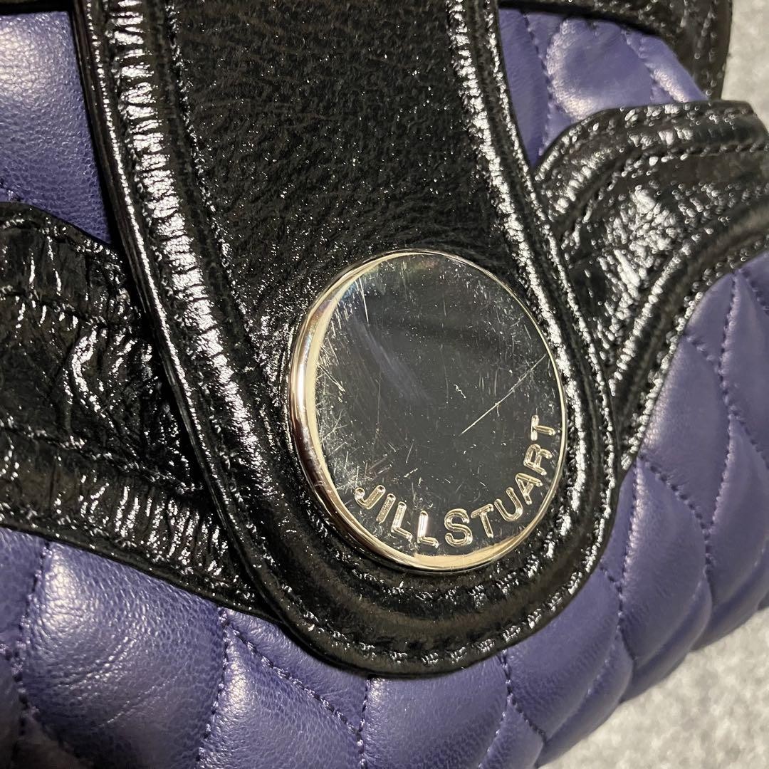 JILL STUART Clutch Quilted Bag Purple 9.6 inch