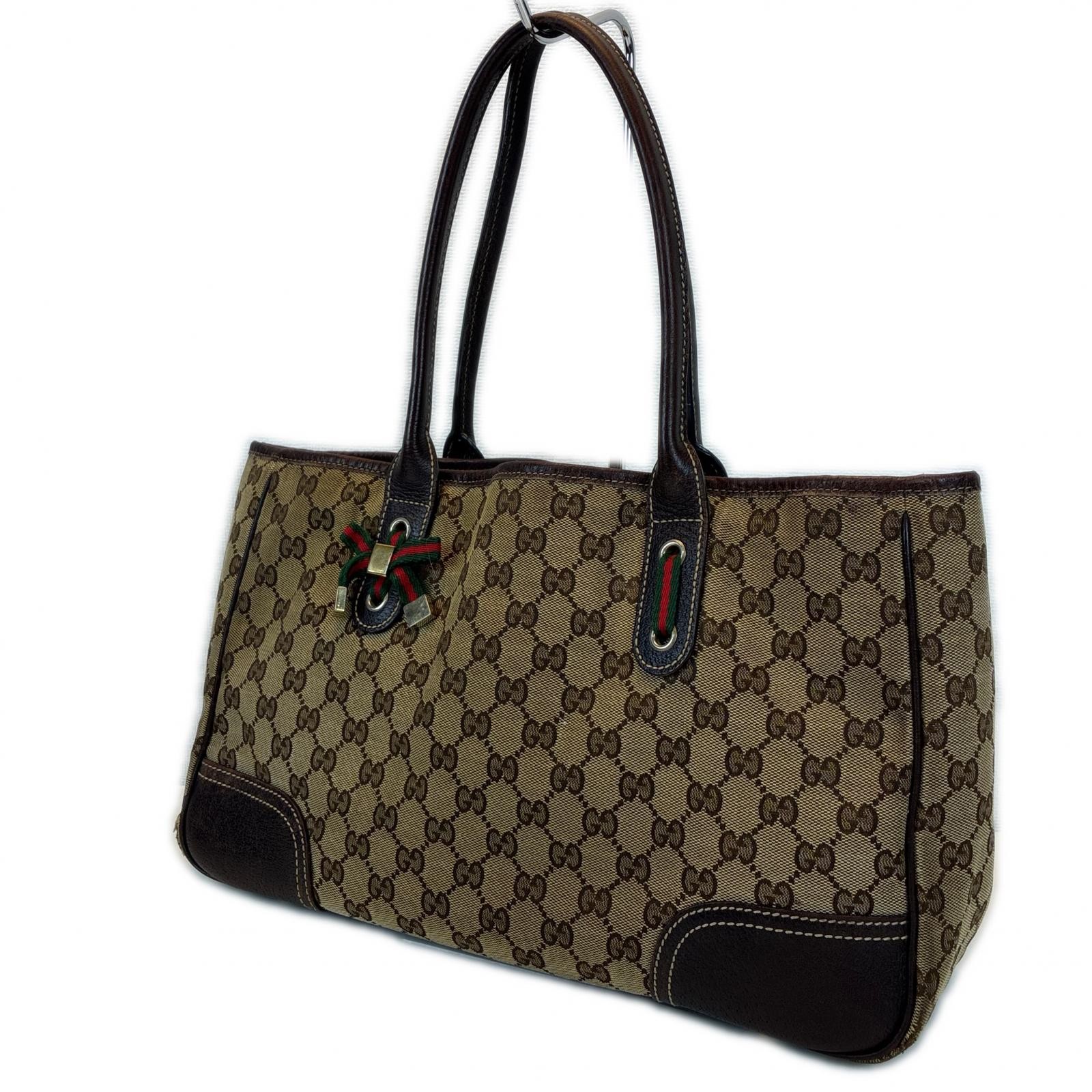 GUCCI GG Canvas Pretty Tote Bag 163805 canvas Brown