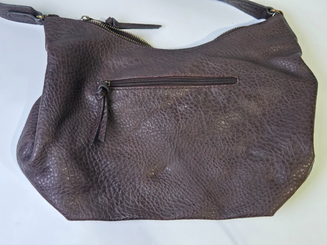 A.N.A Brown Pebbled Faux Leather Slouchy Hobo Shoulder Bag Purse