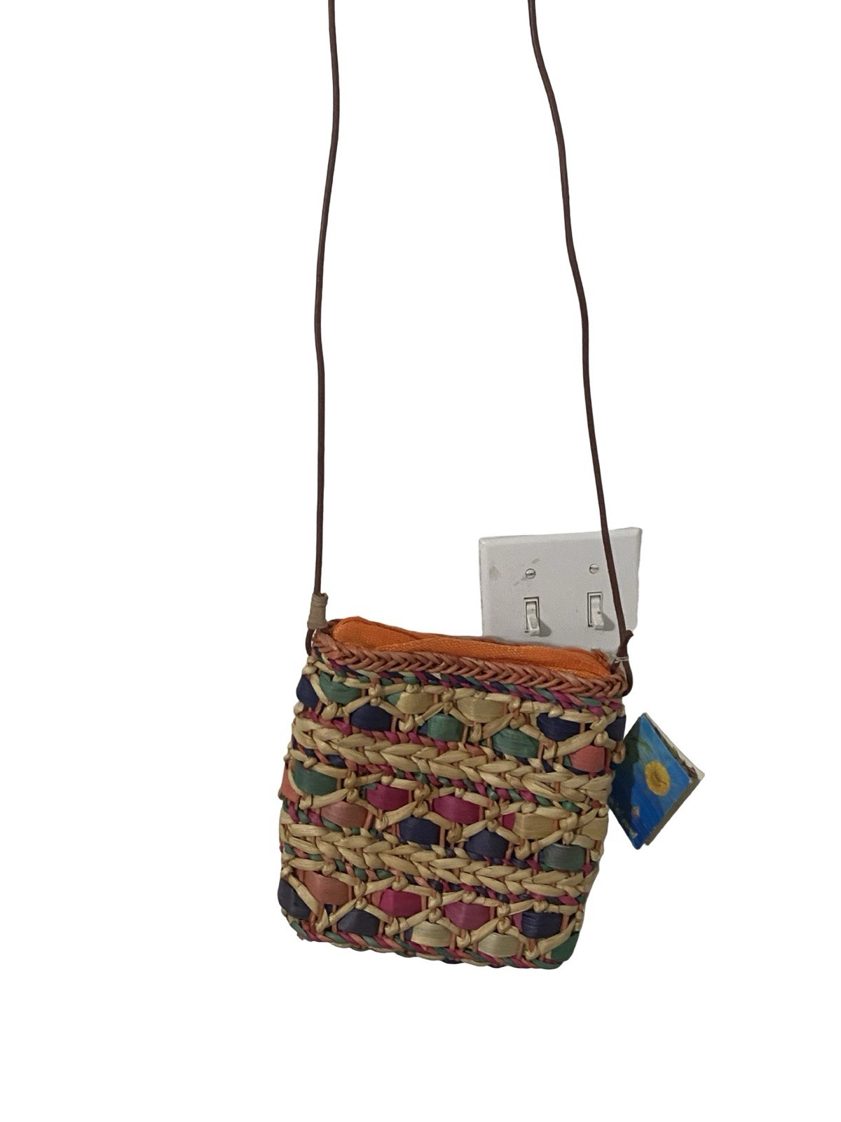 Sun ‘N’ Sand Woven Straw Tote Bag Purse Handbag Summer Vibe Boho Colorful