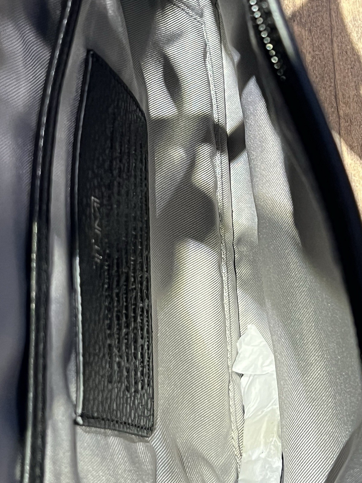 Tumi Stanton Anita Portfolio Shoulder Bag Messenger Briefcase Grey Black Strap