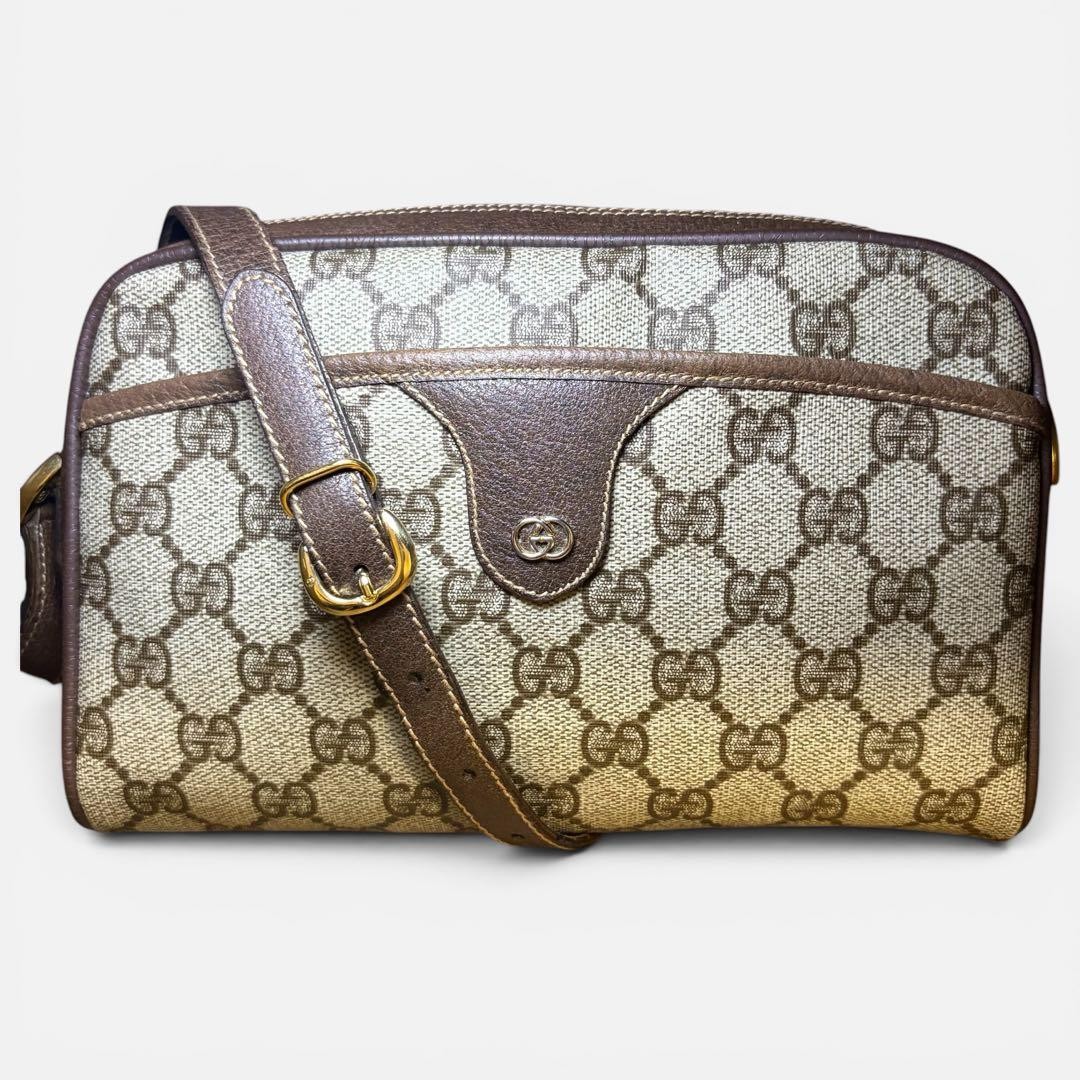 GUCCI Old Gucci Shoulder Bag GG Supreme PVC Leather 14.5in