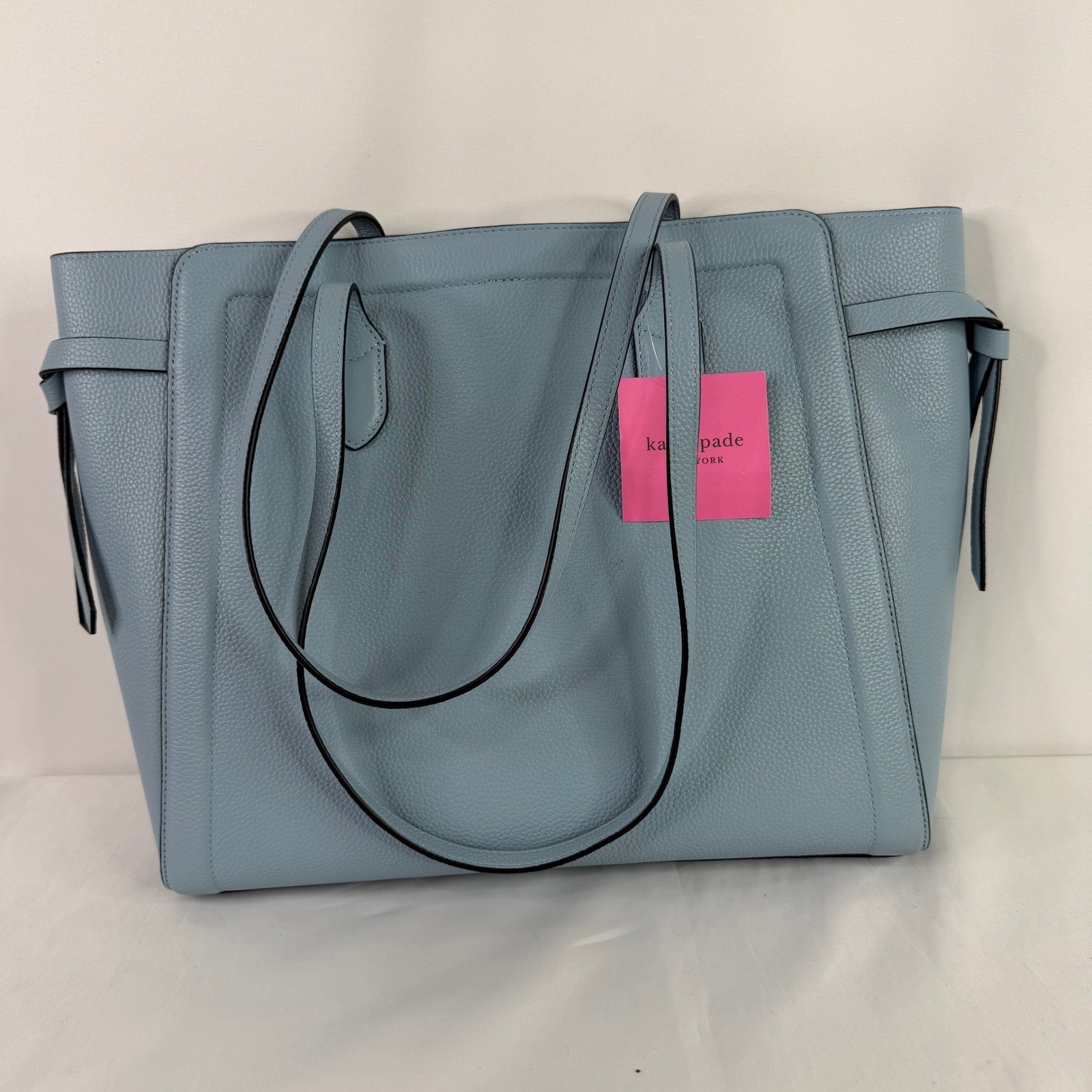 Kate Spade Knott Large Tote Teacup Blue Pebbled Leather NWT
