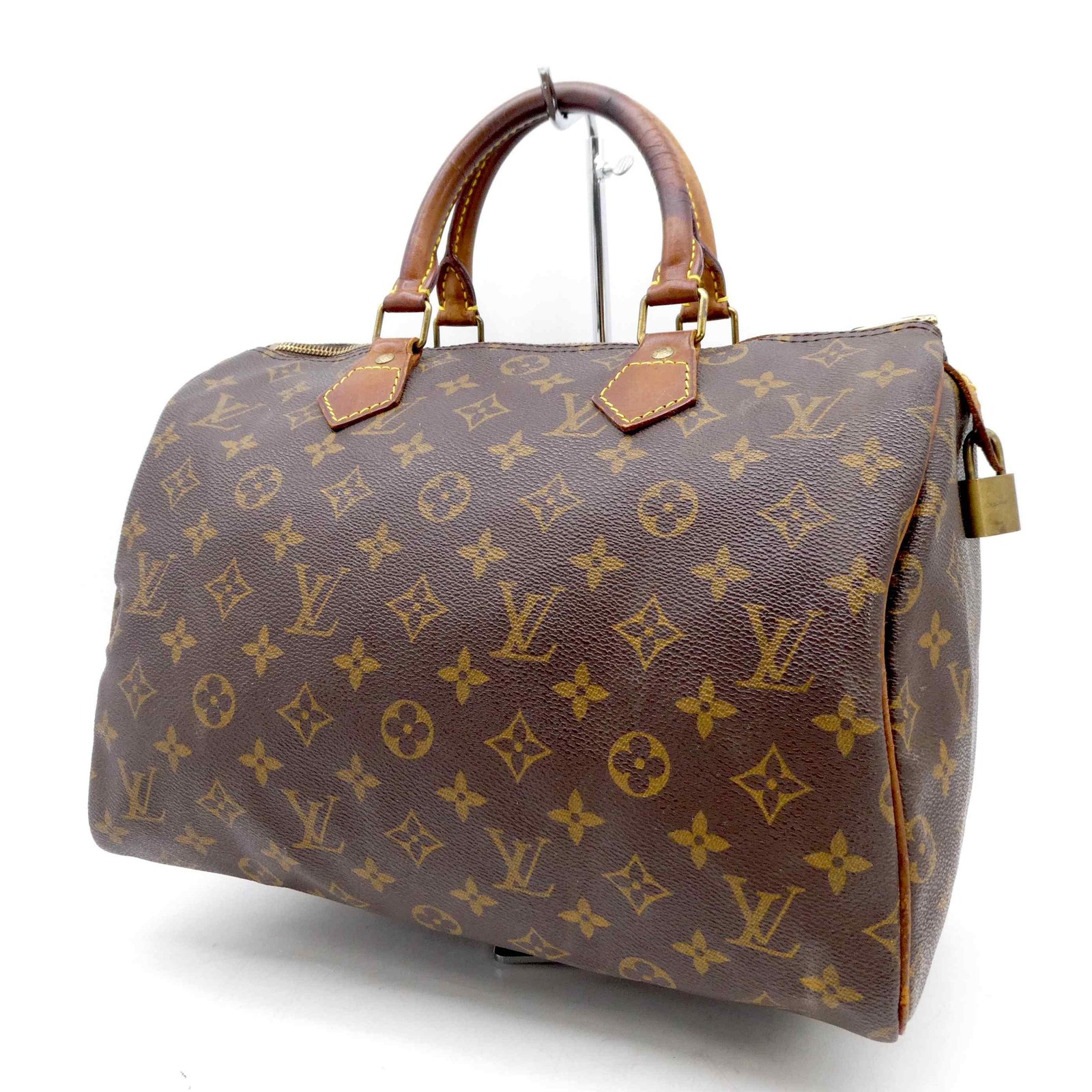 LOUIS VUITTON Speedy 30 M41526 Monogram Shoulder Hand Bag PVC Padlock 1039