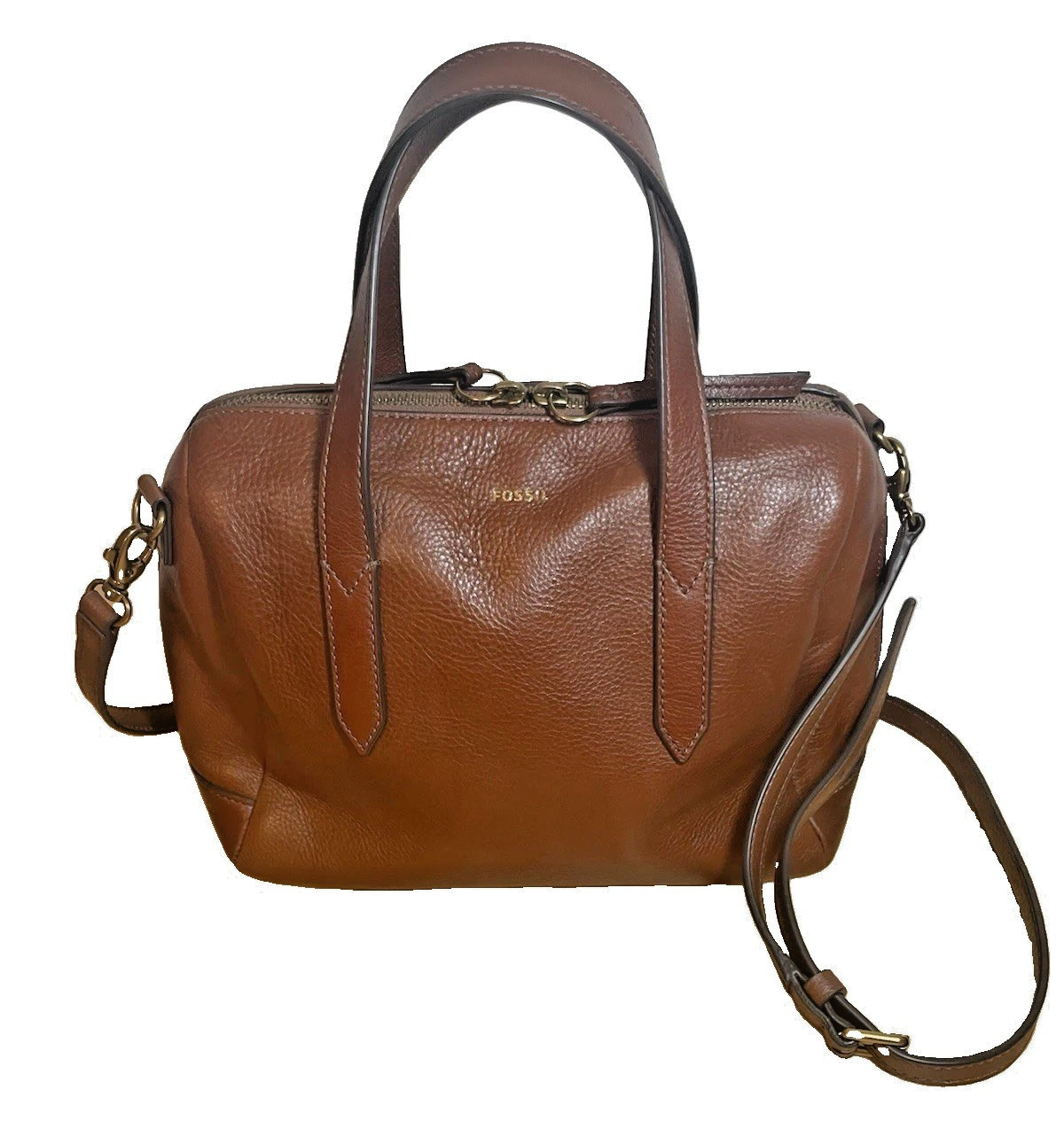 Fossil Leather Sydney Satchel Handbag w/ Detachable Strap Excellent Condition
