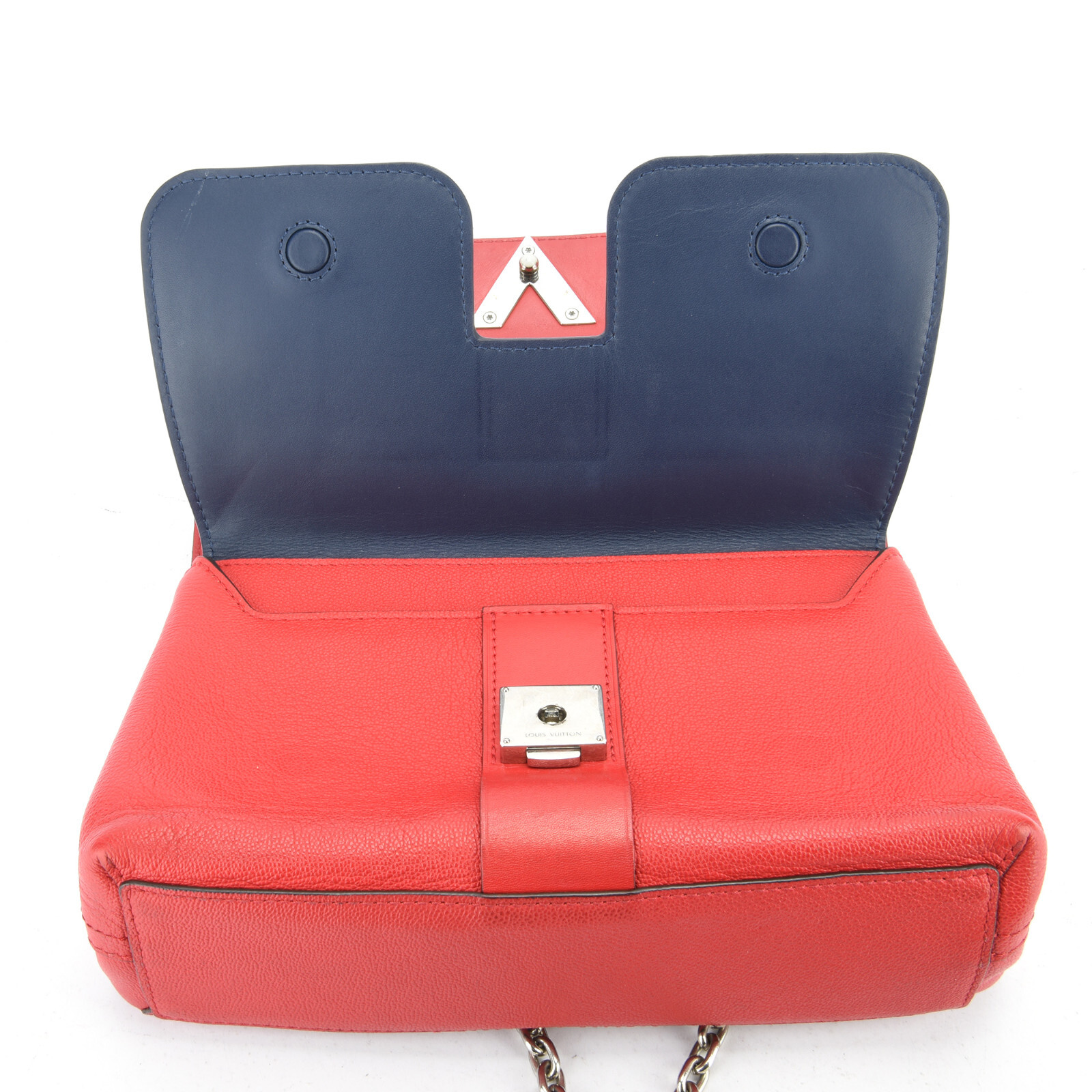 Louis Vuitton Very Chain Flag Bag Rubis/Blue Monogram Leather w/Shoulder Strap