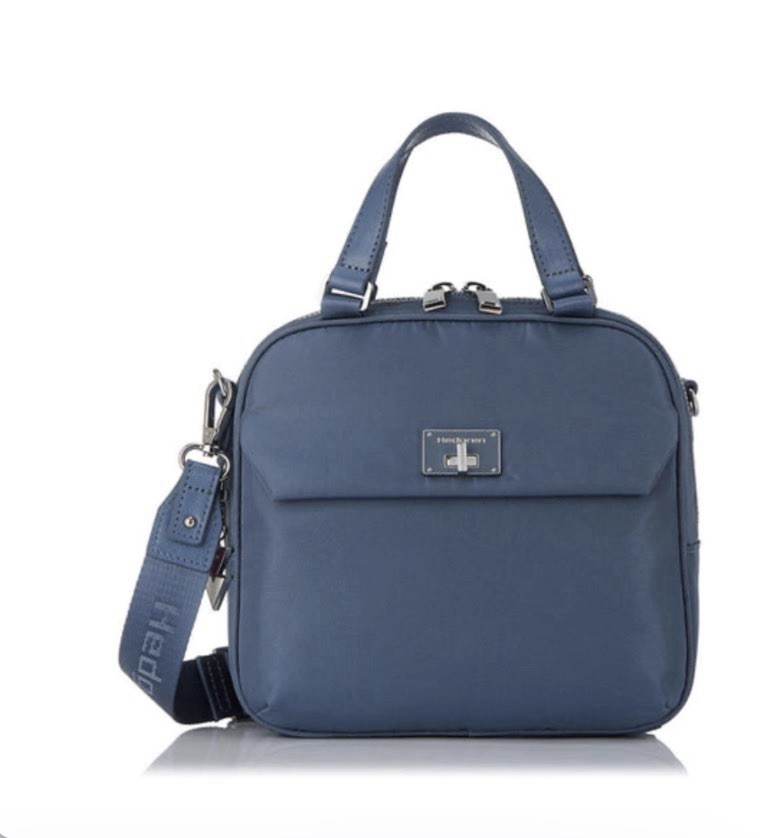 NEW Hedgren Libra Even Satchel Handbag Baltic Blue HLBR03 Nylon Purse