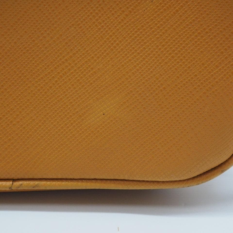 PRADA Saffiano Leather Camera Bag Camel Crossbody Gold Logo USED JP #SH