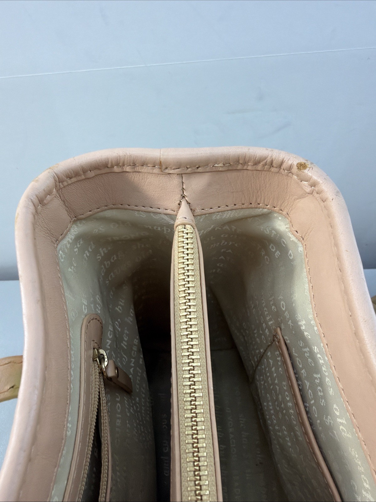 Kate Spade “Bay Street” Lime Green + Beige Woven Patent Leather Tote Satchel
