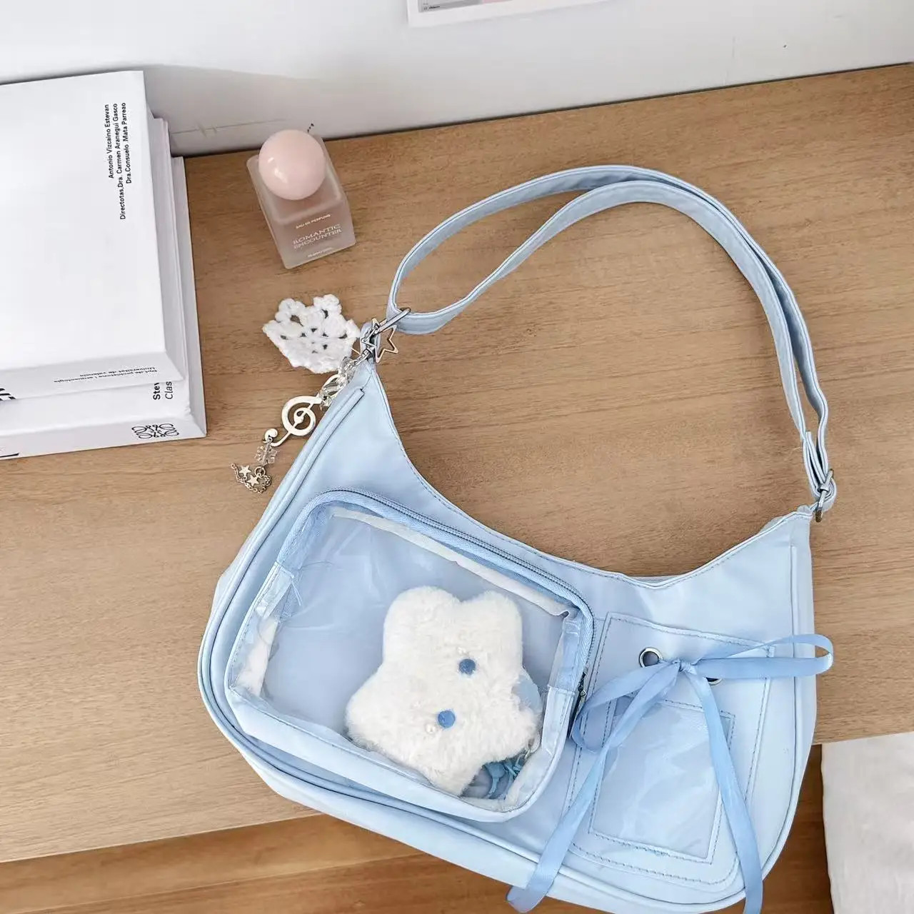 Y2K Ita Bag Harajuku Transparent Crossbody School Purse Women Korean