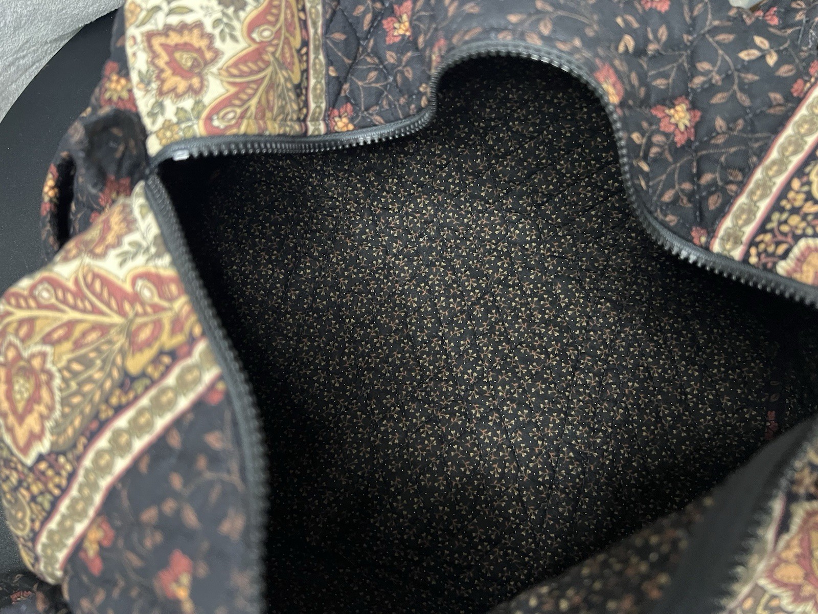 Vintage Vera Bradley Black Walnut Small Duffel Bag NWT Retired Quilted Travel