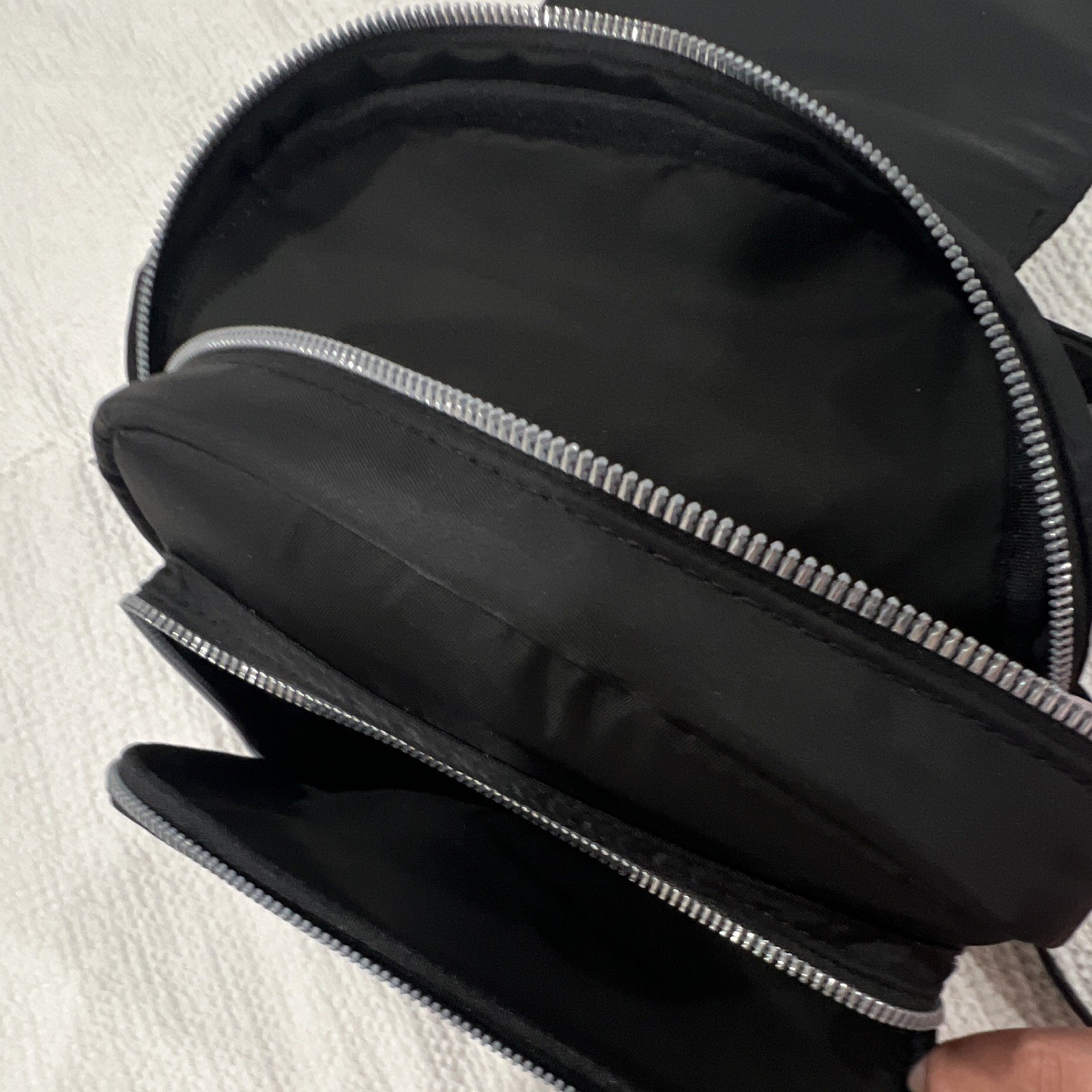 Black Quilted Women’s Backpack Silver Zip, Adjustable Strap Pockets