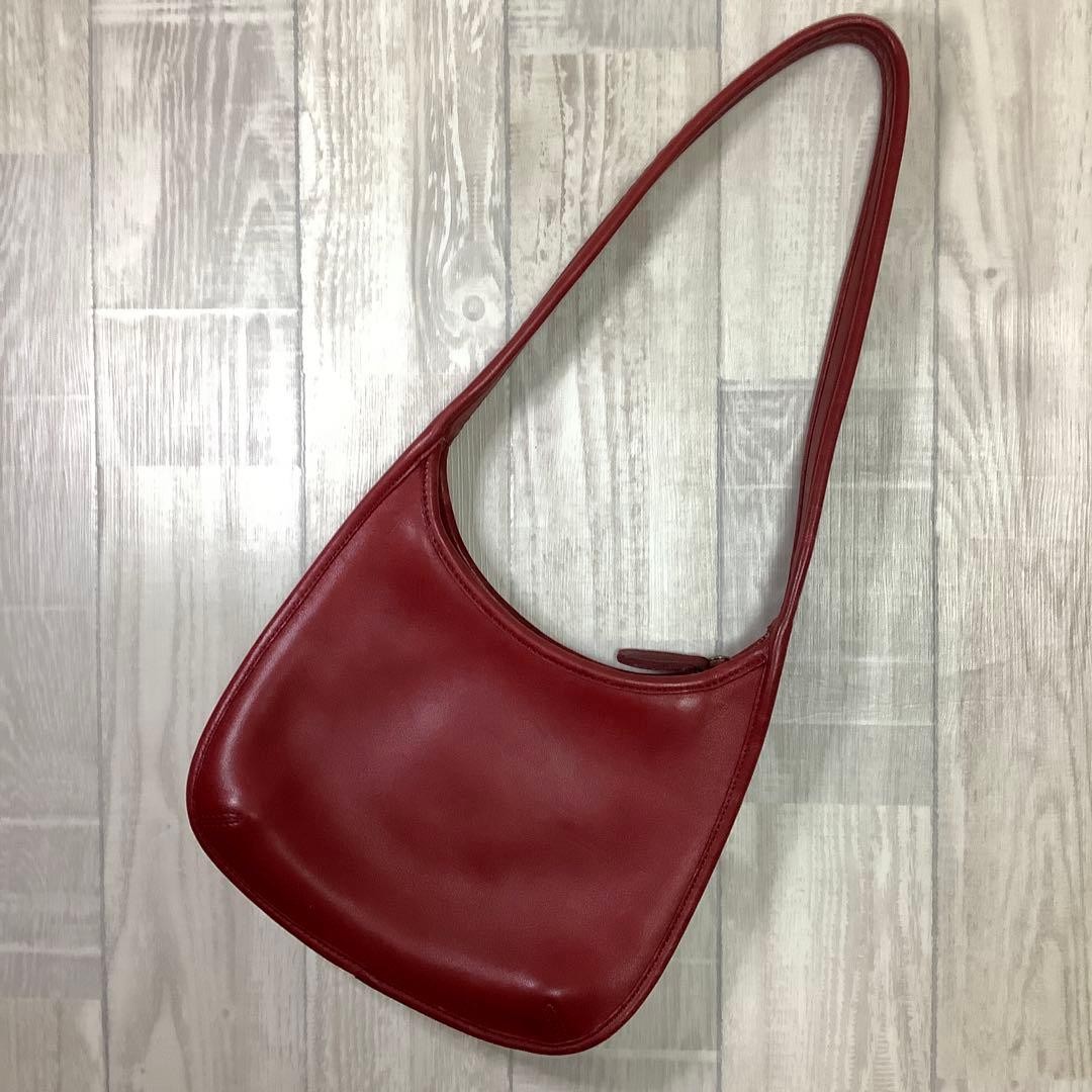 Vintage Old Coach 9020 Red Leather Ergo Bag Womens Handbag Purse VTG Made in USA