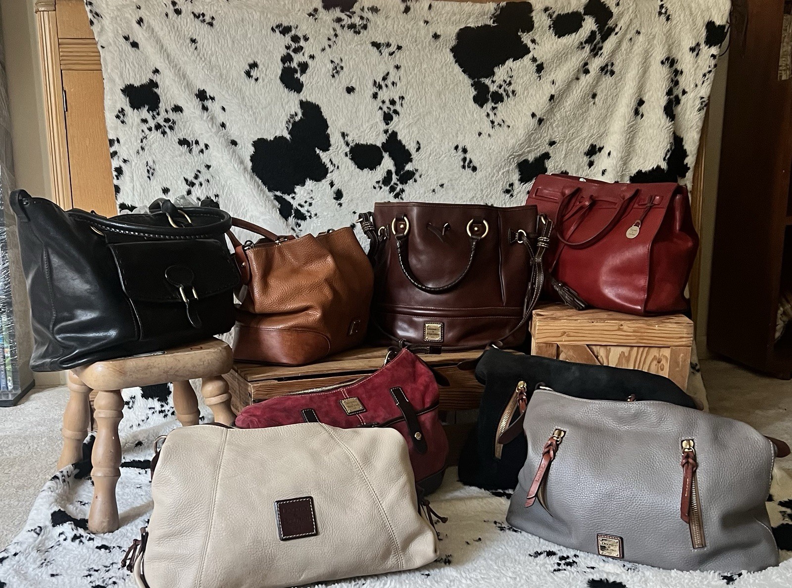 Lot Of 8 Dooney & Bourke Hand Bags.