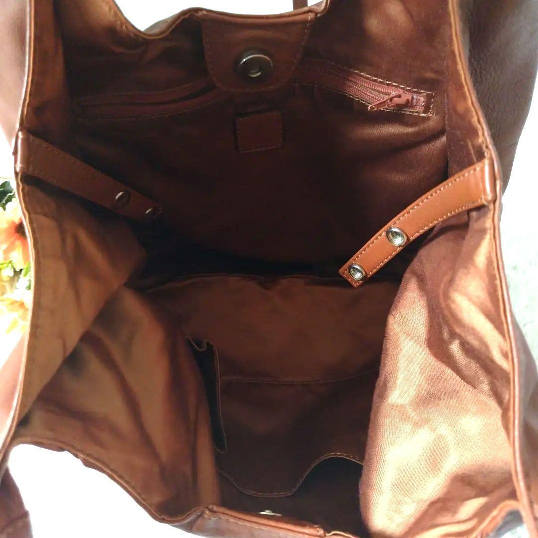Tsuchiya Kaban Chiffon Loop Tote Bag Leather Camel Womens A4 Used From Japan