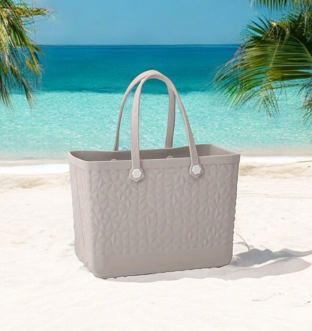 EVA BAG XL Beige Apricot Large Size Beach Bag Sports Travel School Workouts
