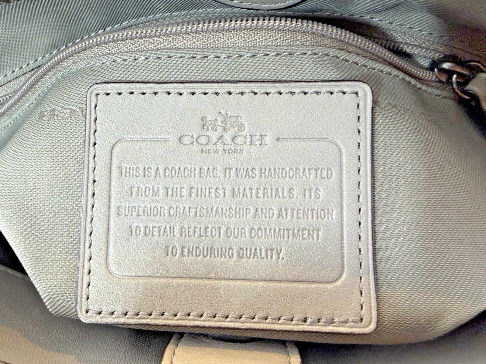 2015 COACH Taupe Grey Beige Leather SWAGGER FRAME SATCHEL Shoulder Purse #37182