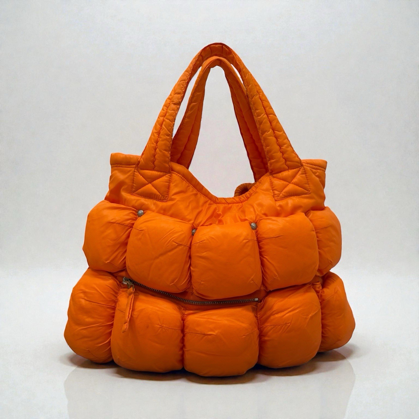 Marithe Francois Girbaud Unisex Shoulder Bag Nylon Blend Orange Size 45x34x9 cm
