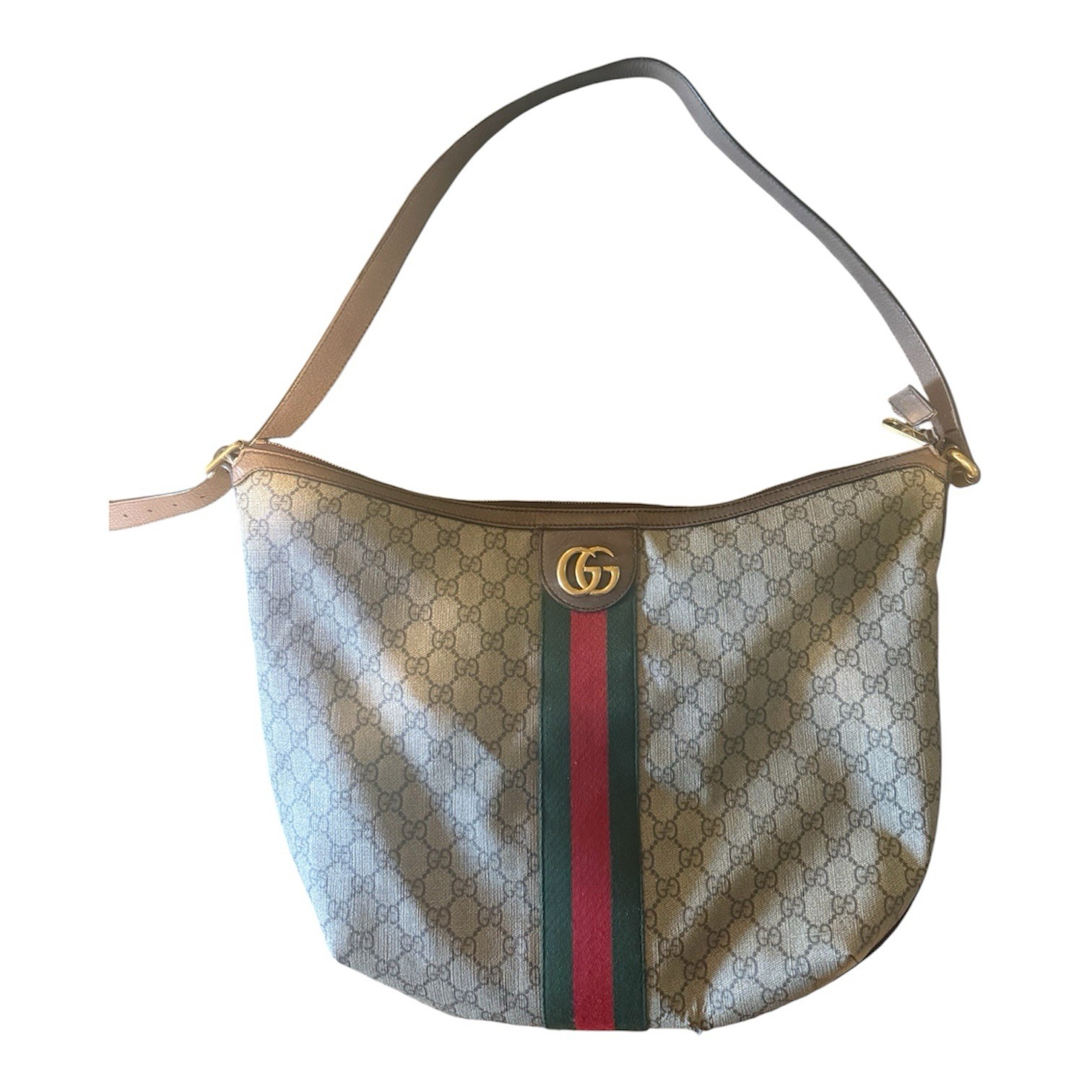 Gucci Authentic Shoulder Bag Large Leather Strap 18 Inch Made In Italy