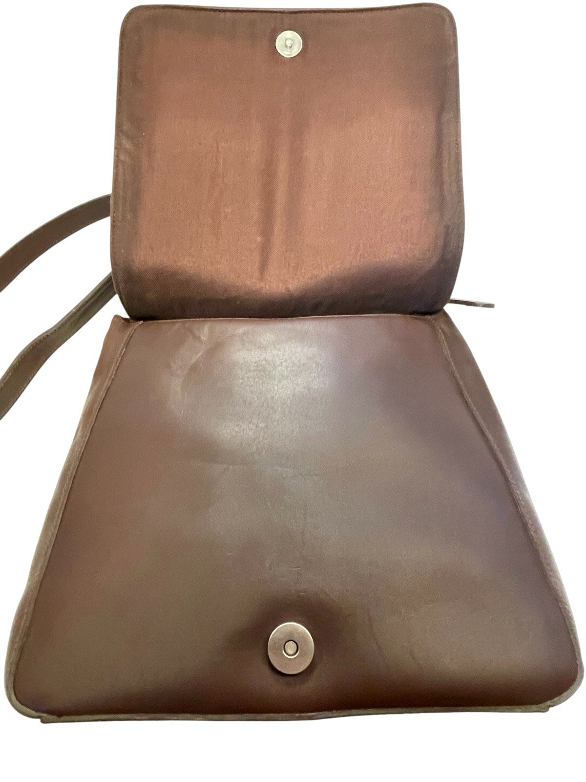 St John’s Bay Leather Brown Saddle Flap Over Shoulder Crossbody Bag