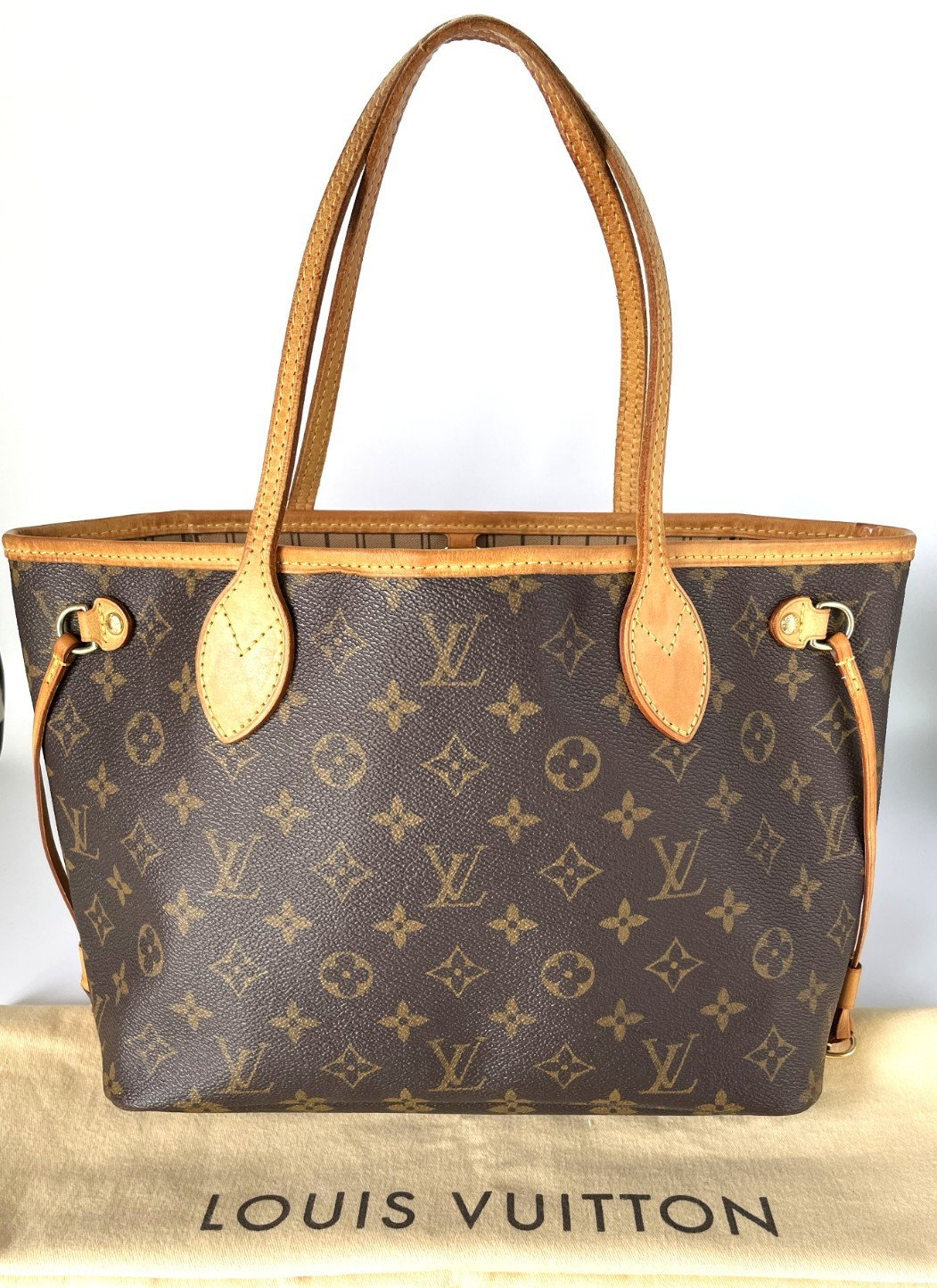 Louis Vuitton Neverfull Monogram Canvas Brown Tote Bag VI3067 M40155 PM