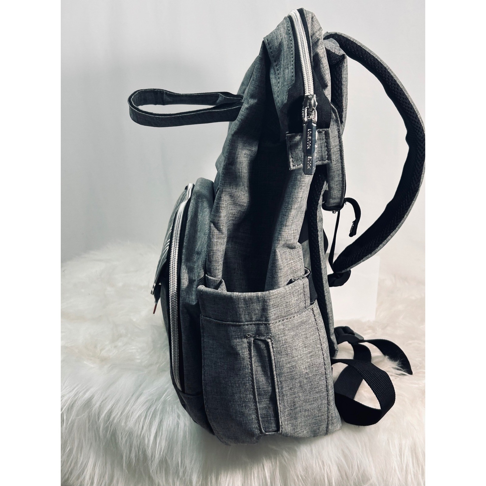 LOVEVOOK Laptop Backpack Women Grey Heathered USB Charging Port Travel Bag