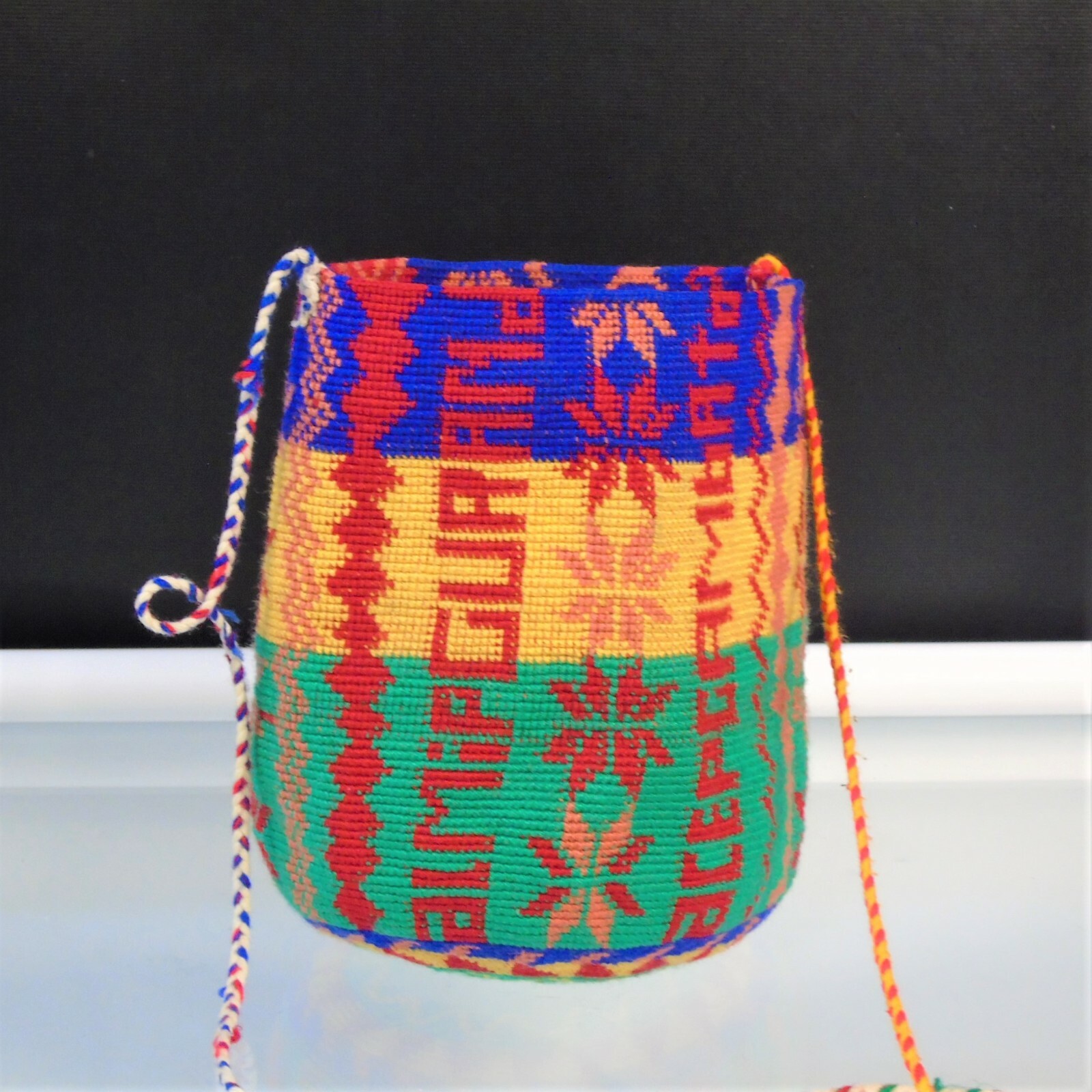 Woven Bag Hippie Boho Crossbody Colorful Bucket Purse
