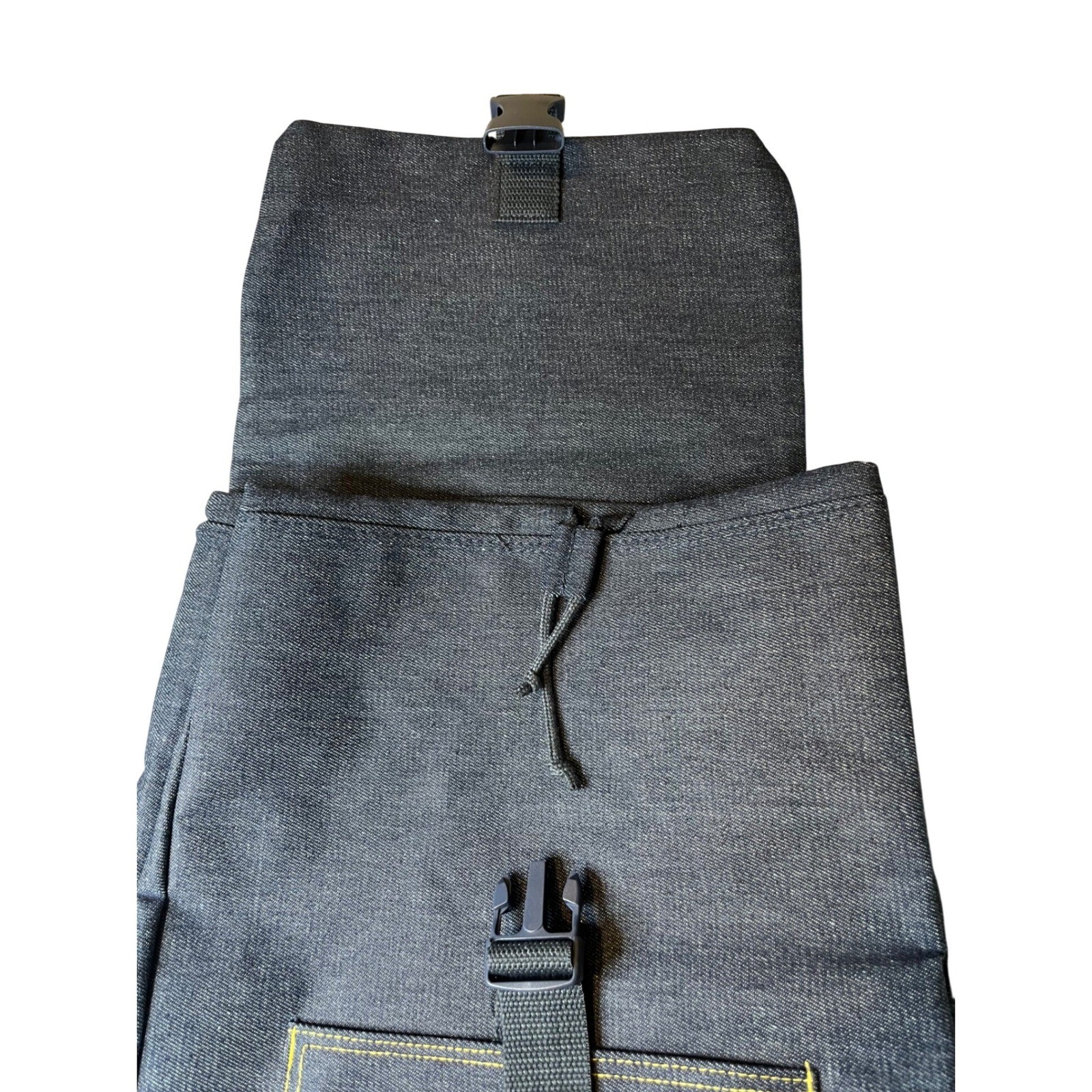 Jean Paul Gaultier Pour Vous Denim Backpack Indigo Blue Vintage Buckle Flap