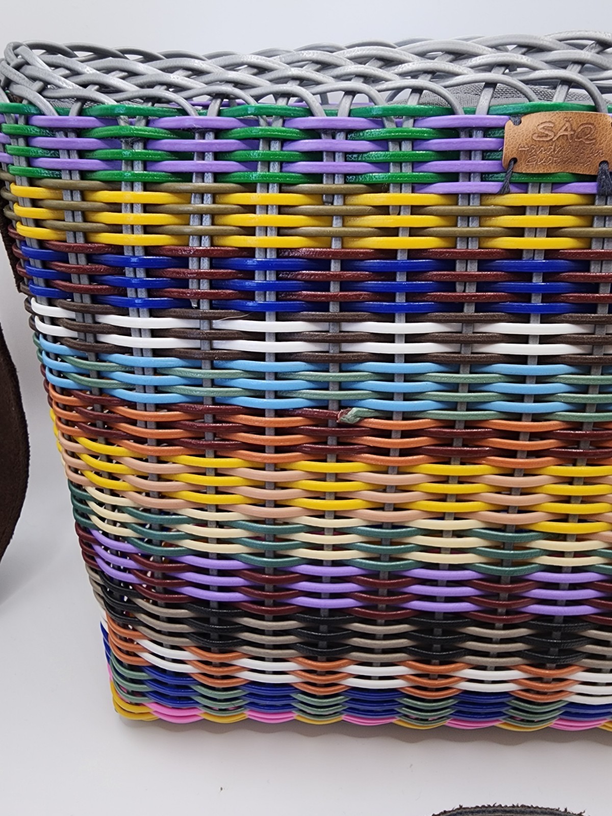 SÄQ Handwoven Recycled Plastic Crossbody Bag Guatemala Artisan Boho Eco Friendly
