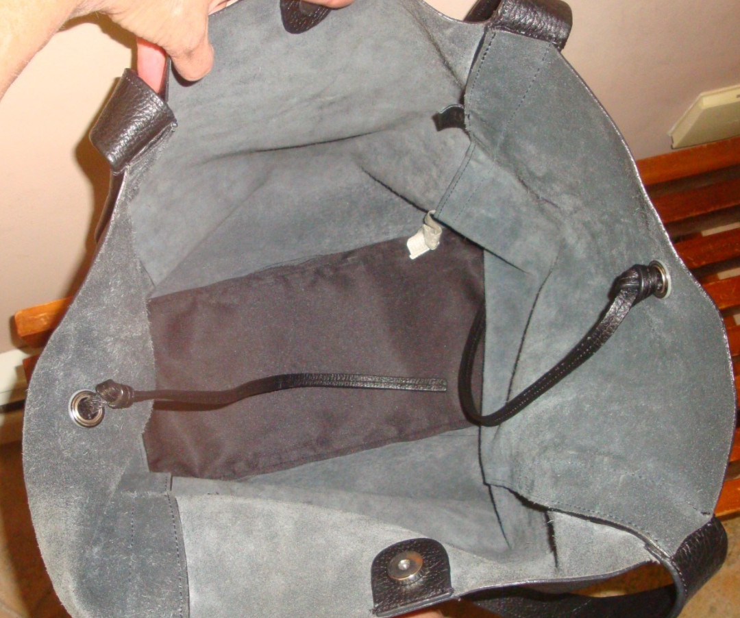 ZARA BASIC Large Black Tote Shopper Hobo Shoulderbag Strong School Weekender Bag