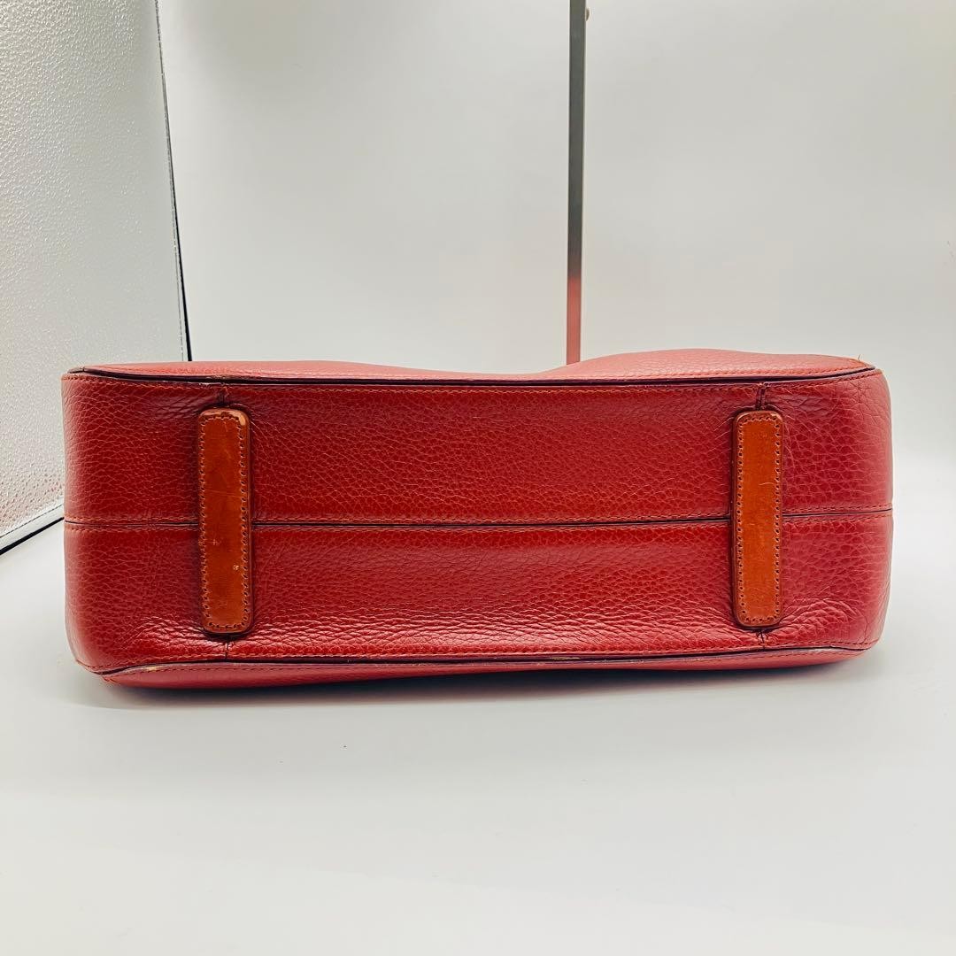 Giorgio Armani Leather Hobo Bag Red All-Season Women’s Shoulder Tote