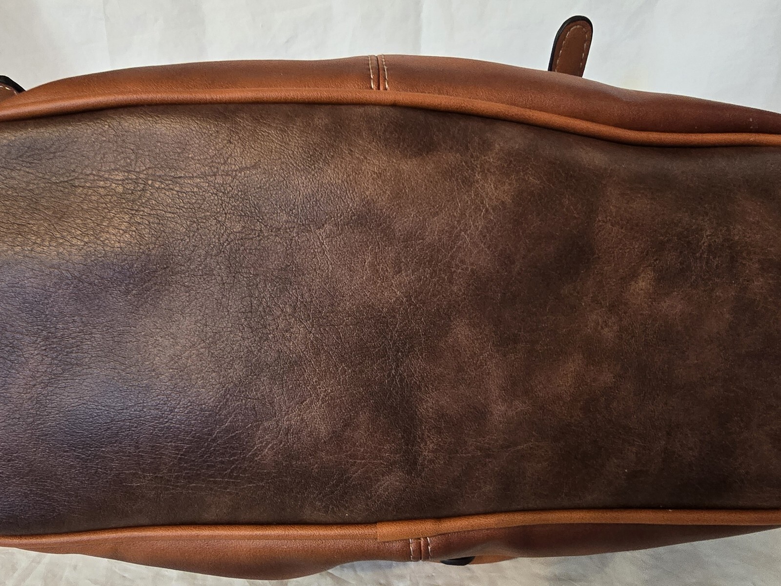 Hema Zhuofan Double Handle Buckle Handbag Coffee & Brown Faux Leather Two Tone