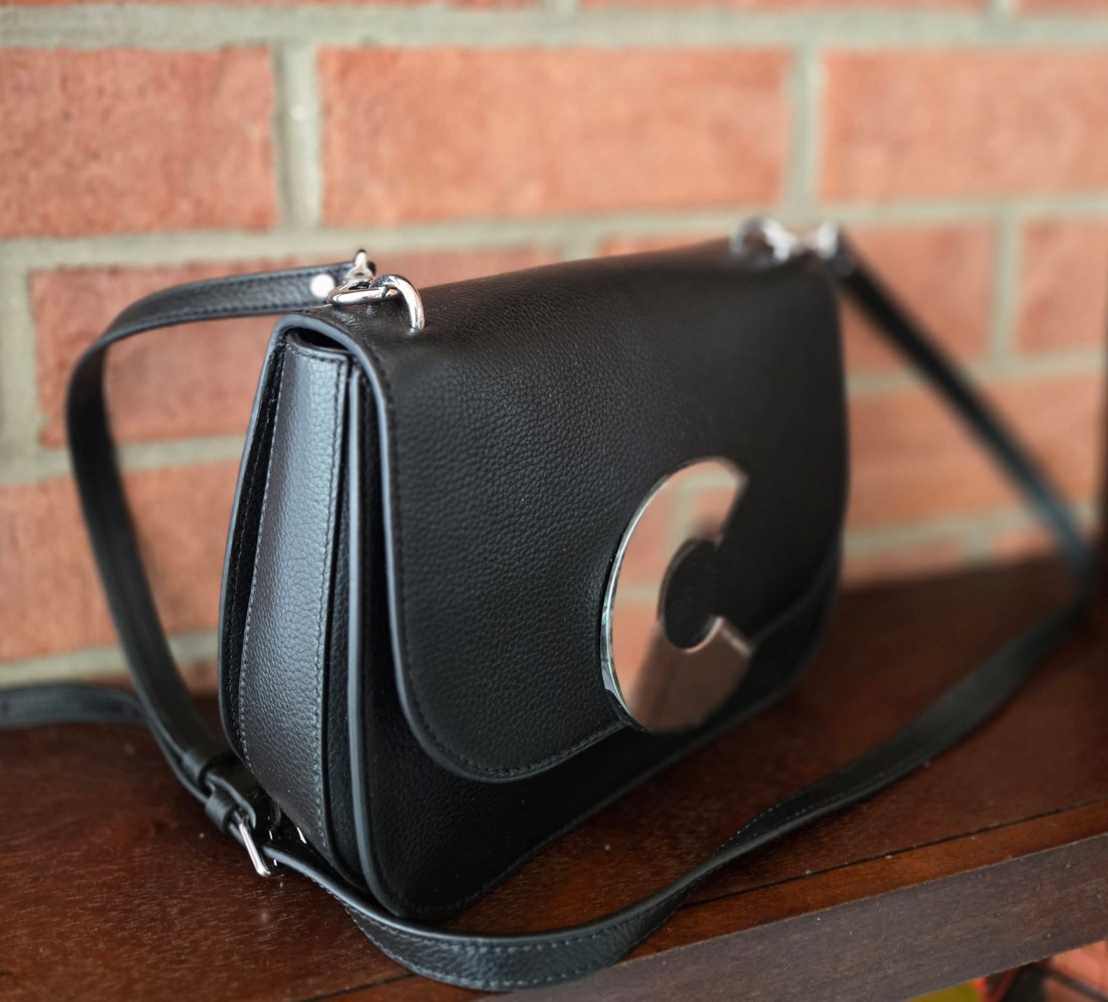 New Coccinelle Shoulder Bag Genuine Leather Silver Hardware Made in Italy