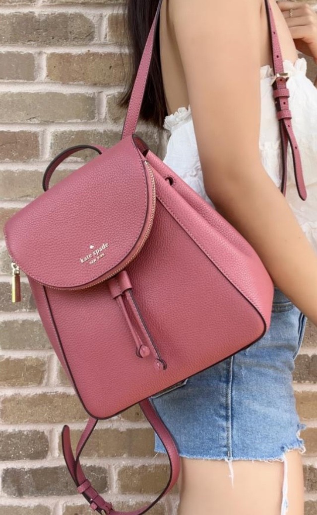 kate spade Leila Leather Backpack Pink Mauve Rose