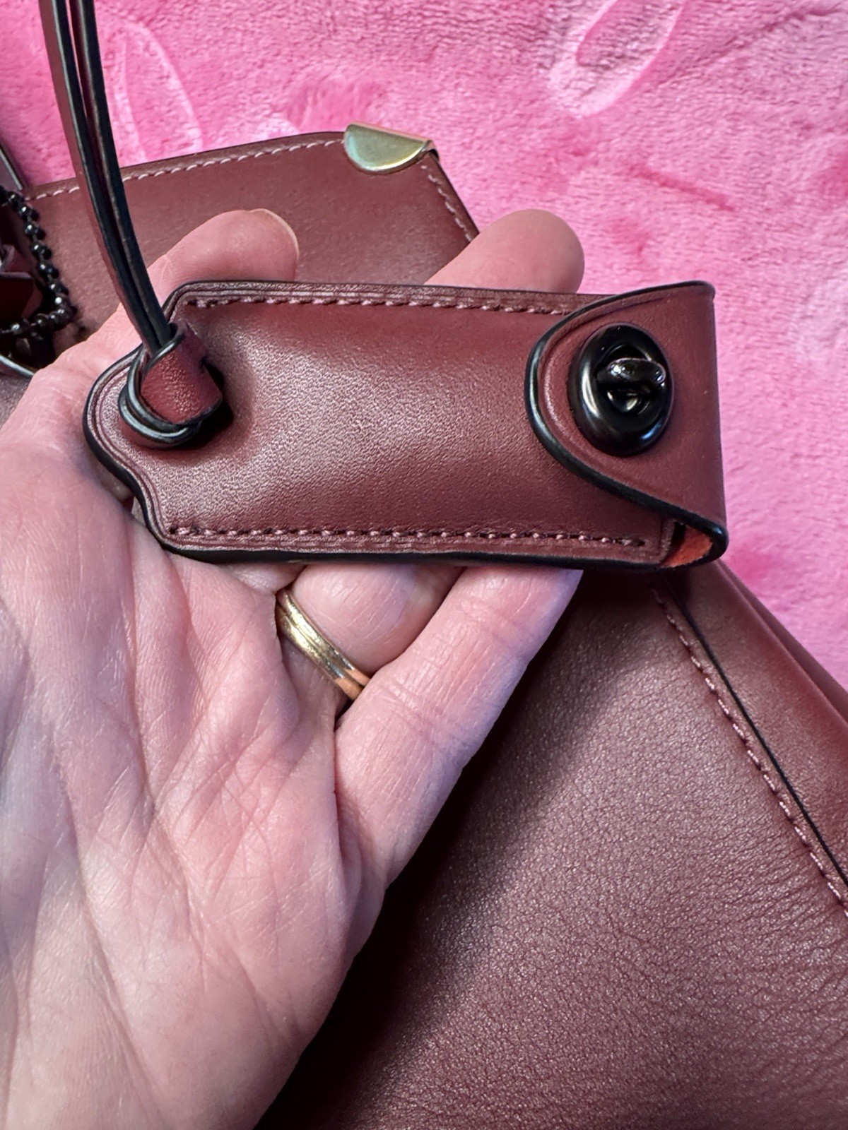 Coach Burgundy Satchel Top Handle Zip, Detachable/Adjust Strap, Hang Tag