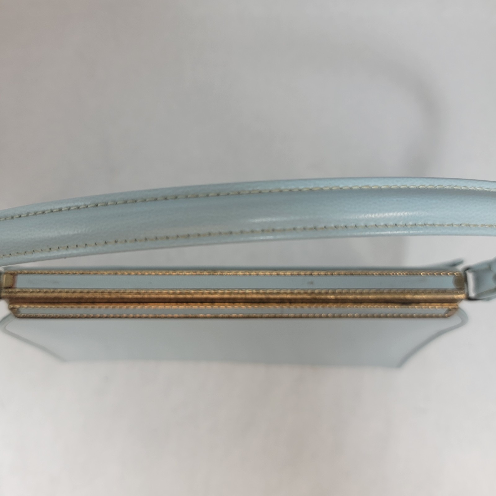 After Five Women’s Vintage 1950s Genuine Leather Purse with Coin Purse Baby Blue