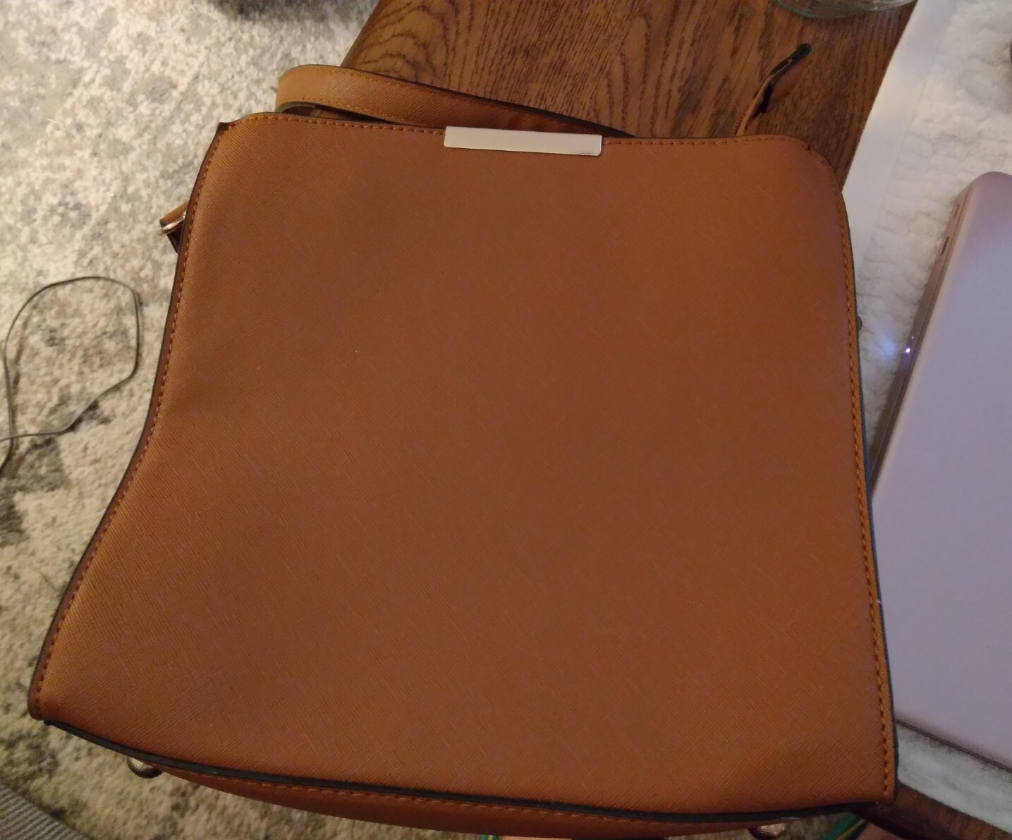 Brown Light Brown Ladies Crossbody Bag New 9 x 9 1/2 Inches Unbranded
