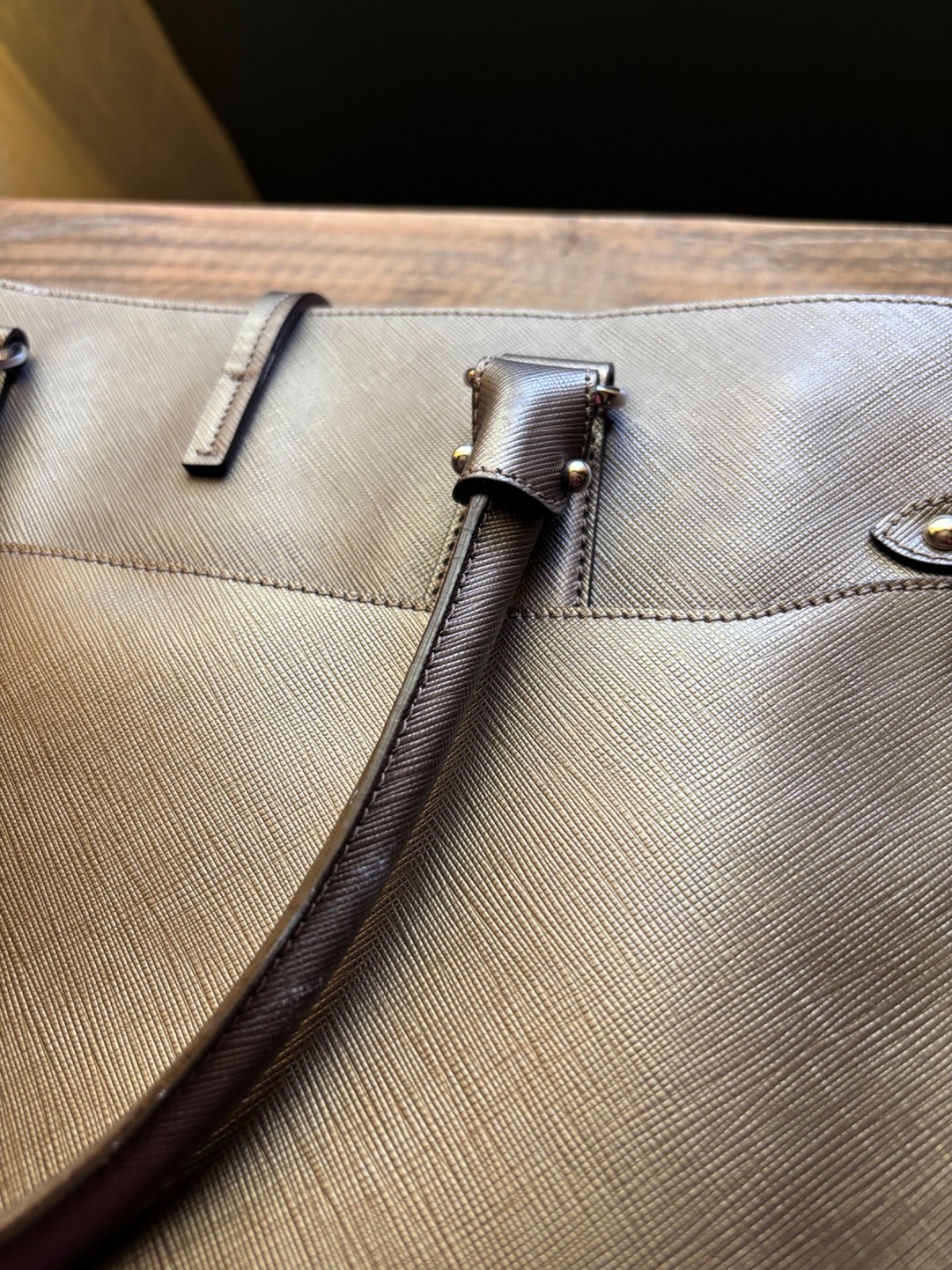 Salvatore Ferragamo Gancini Briana Handbag Olive Green Leather Small Tote