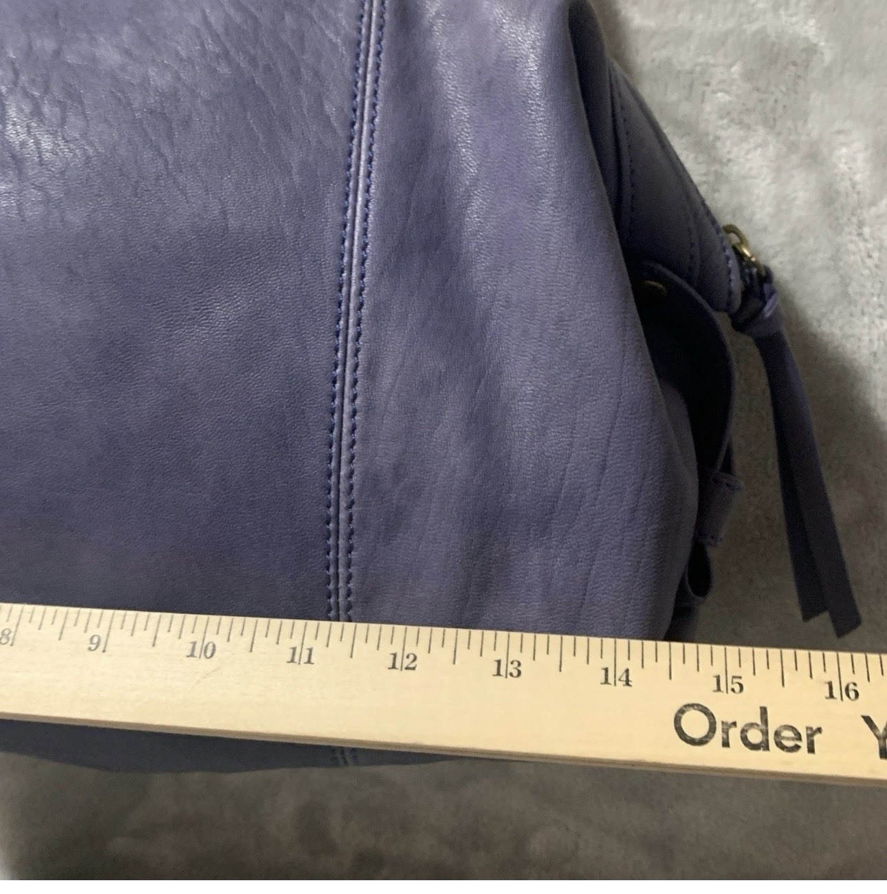 Joelle Hawkens Periwinkle Leather Lace Up Corset Detail Shoulder Bag Purse Boho