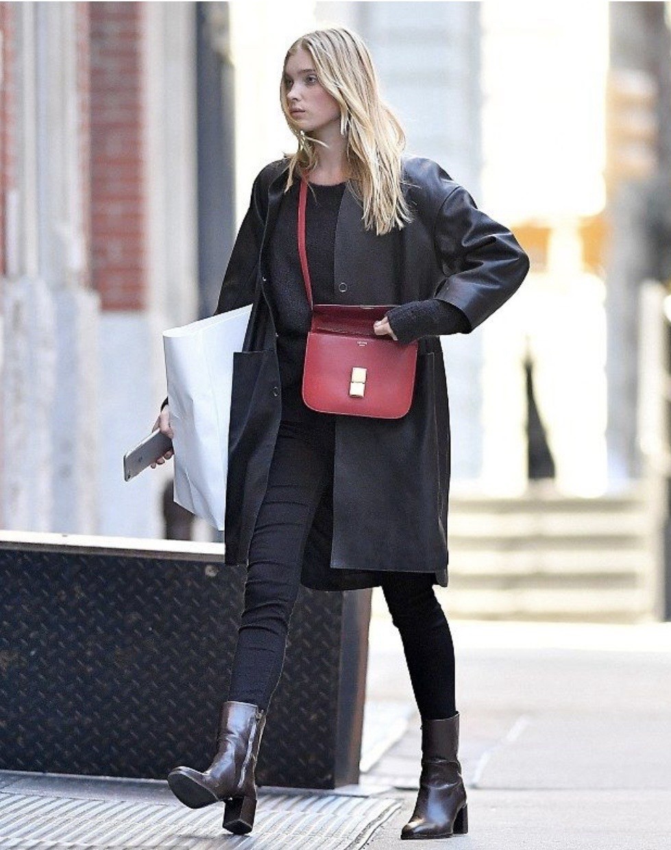 Celine Classic Box Calfskin Medium Classic Box Flap Bag Red