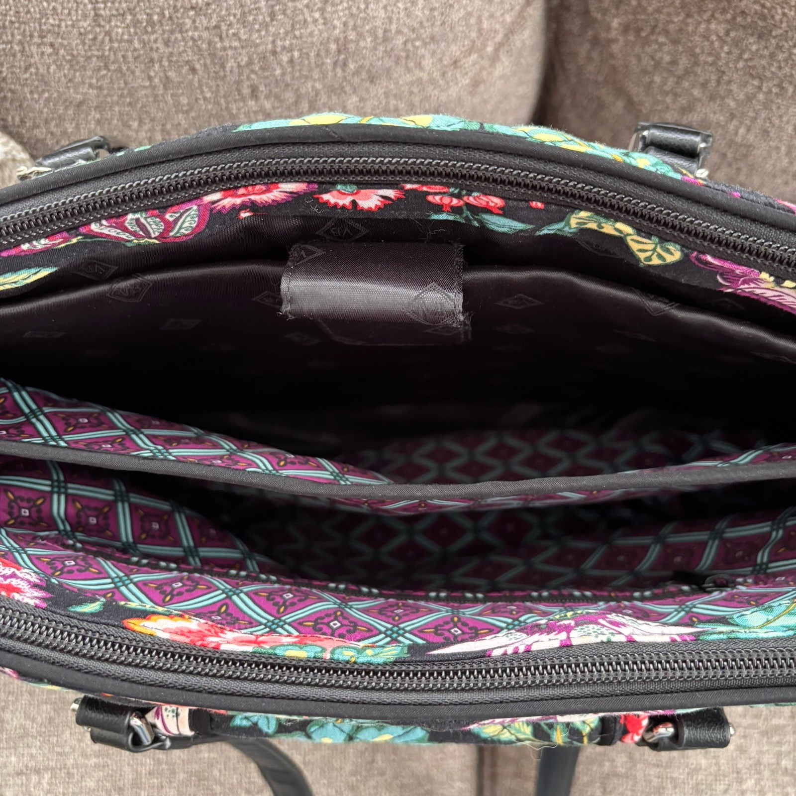 VERA BRADLEY ICONIC COMMUTER TOTE VINES FLORAL 2018 (23202-K32)