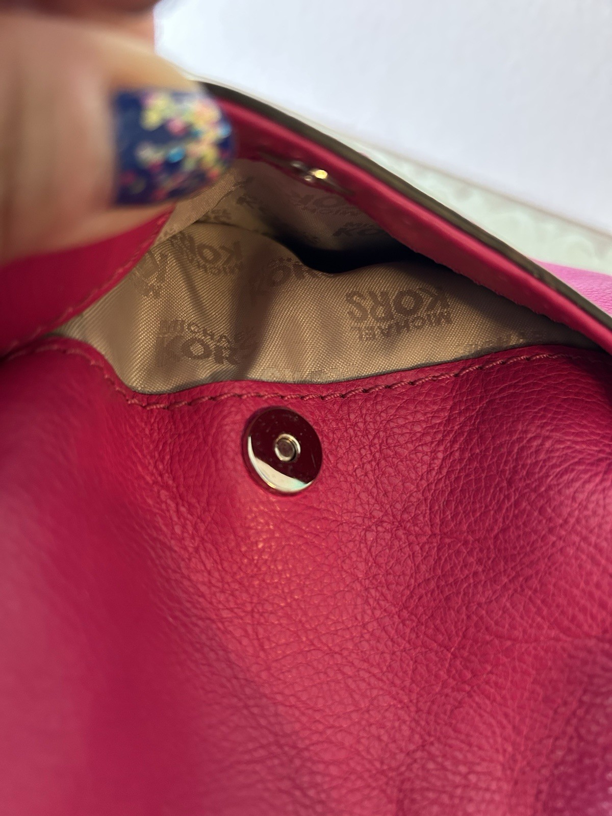 Michael Kors Fuschia Pink Leather Satchel Purse