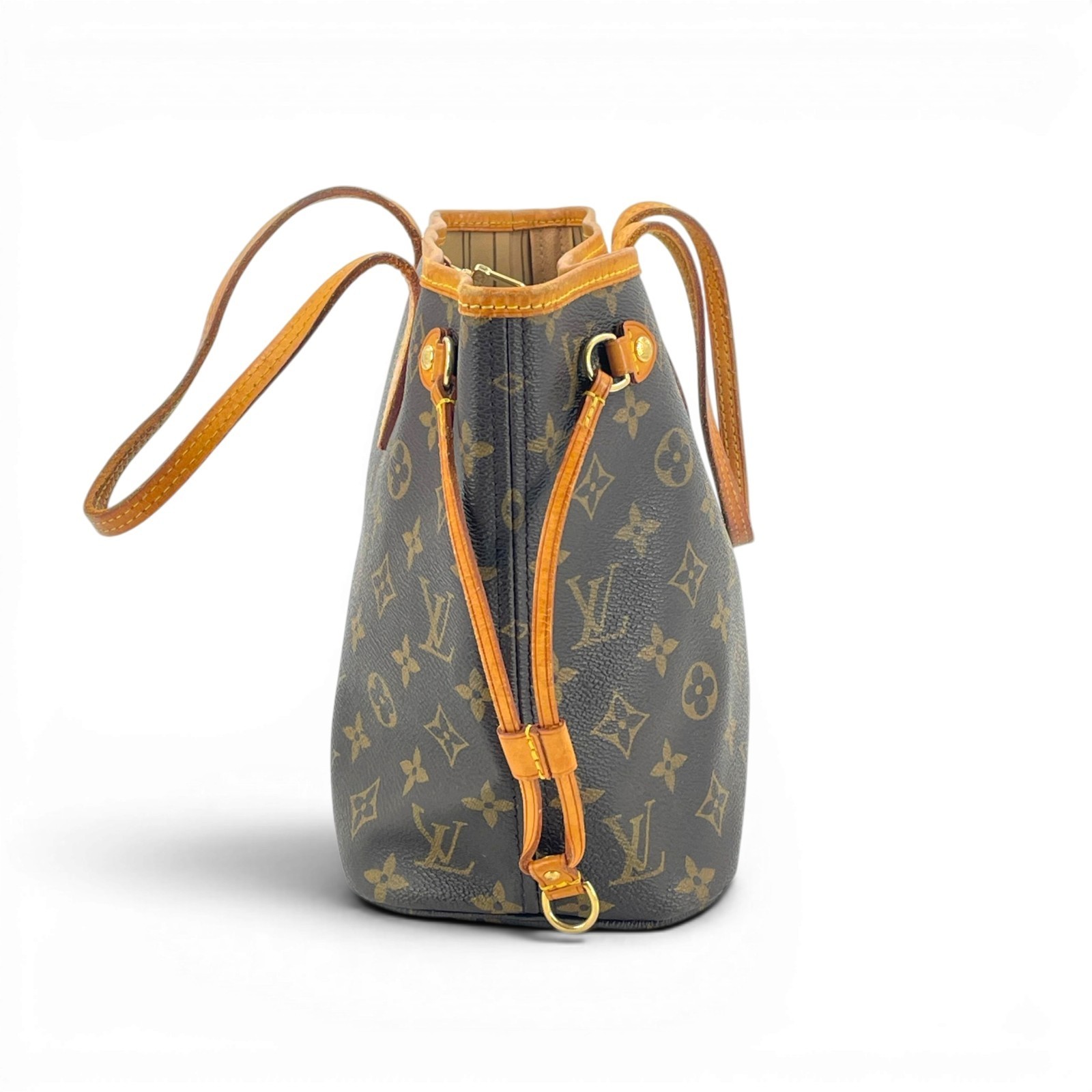 LOUIS VUITTON Neverfull PM Monogram Canvas Brown Tote Shoulder Tote Bag M40155