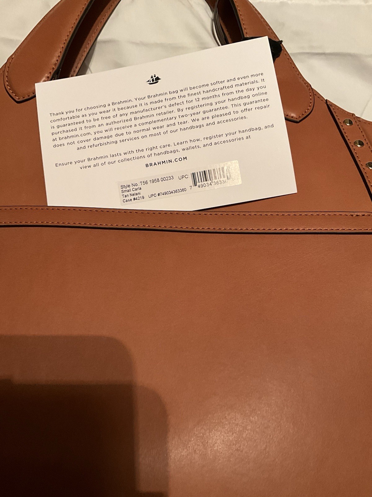 Brahmin Small Carla Tan Nelani *Missing Strap*